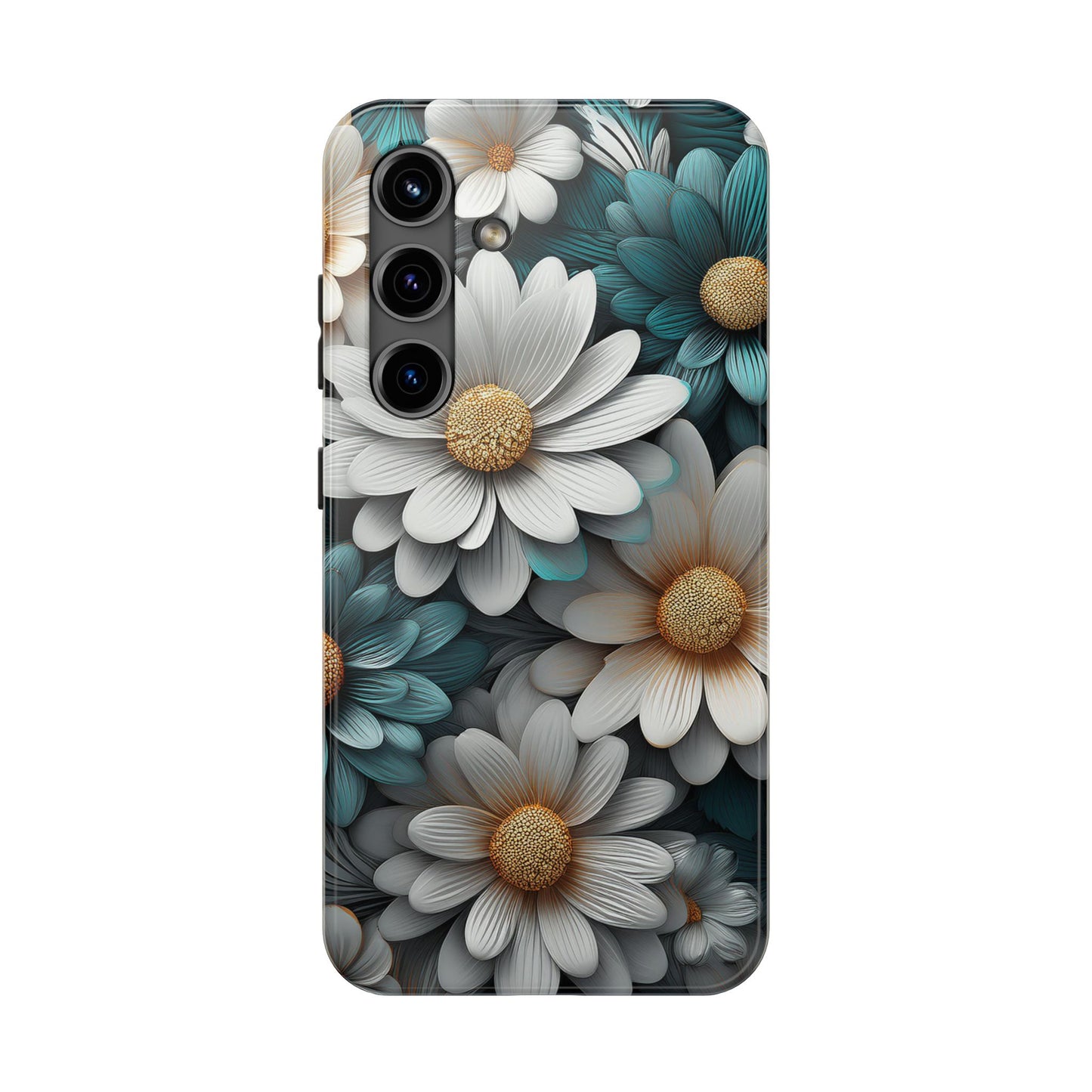 Blue and White Daisy Phone Case – Floral Samsung & iPhone Cover