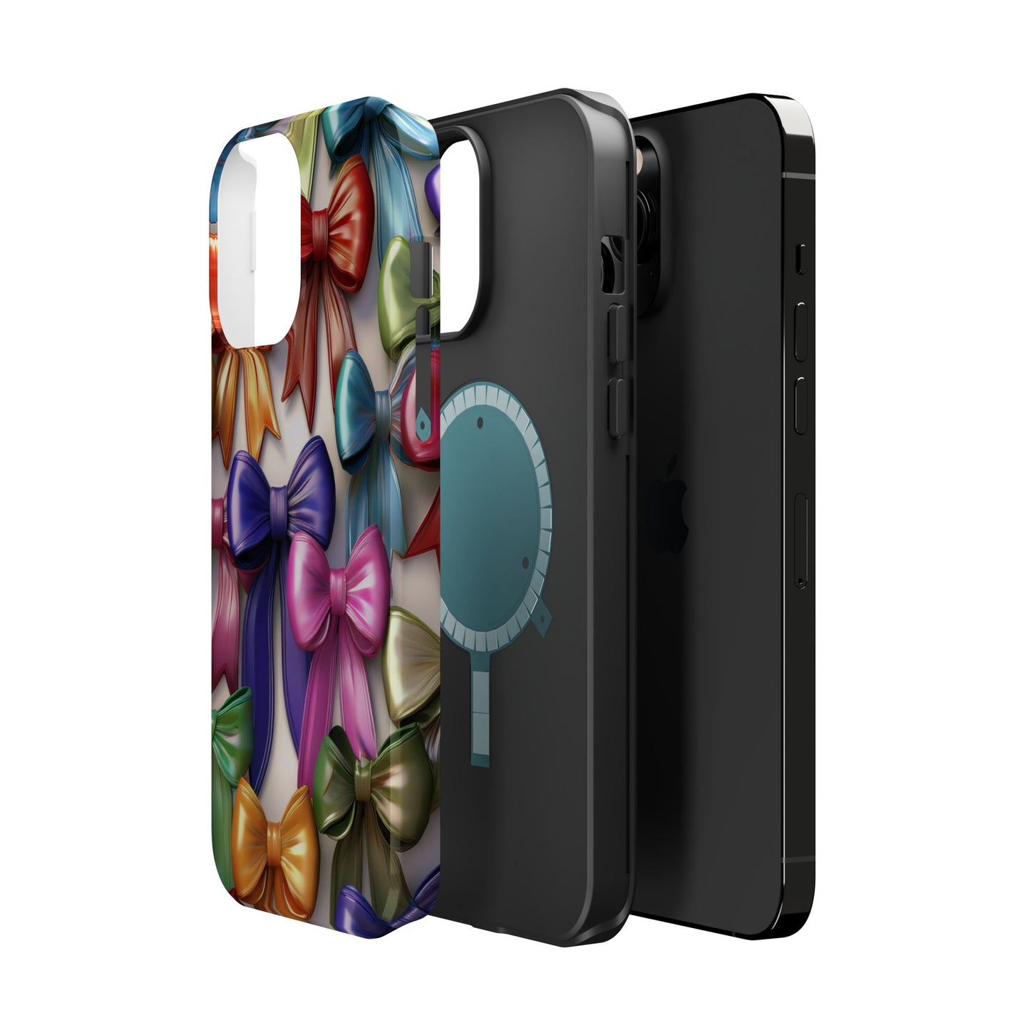MagSafe Vibrant Bows Phone Case, Top Trending iPhone Phone Case, Multicolor Vibrant Bow Phone Case