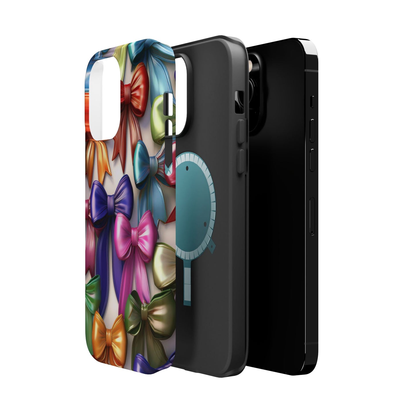 MagSafe Vibrant Bows Phone Case, Top Trending iPhone Phone Case, Multicolor Vibrant Bow Phone Case