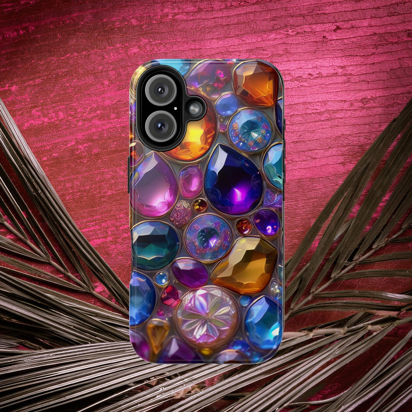 IPhone, Samsung 3D Gems Phone Case, Luxury Jeweled Print Design