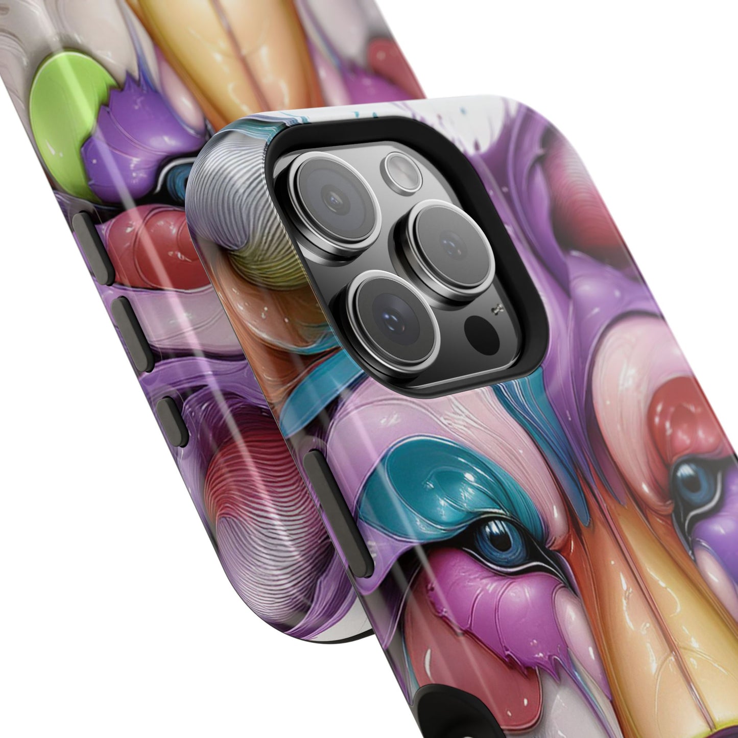 MagSafe iPhone Case with Vibrant Wolf Design, Unique Trending Phone Case, Edgy Colored Wolf Art for iPhone 16, 15, 14, 13 Pro & Plus