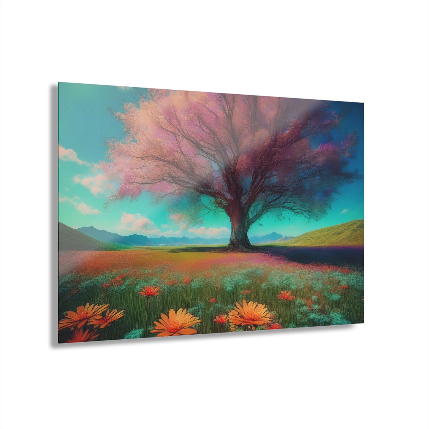 Night Sky Acrylic Print, Wall Art, French Cleat Hanging, Landscape Tempered Glass Art