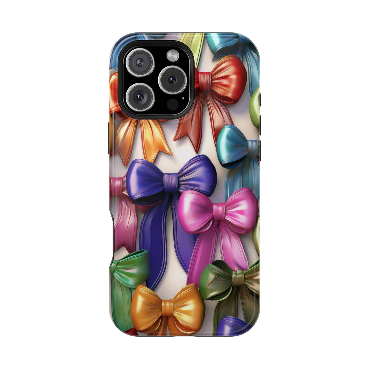 MagSafe Vibrant Bows Phone Case, Top Trending iPhone Phone Case, Multicolor Vibrant Bow Phone Case
