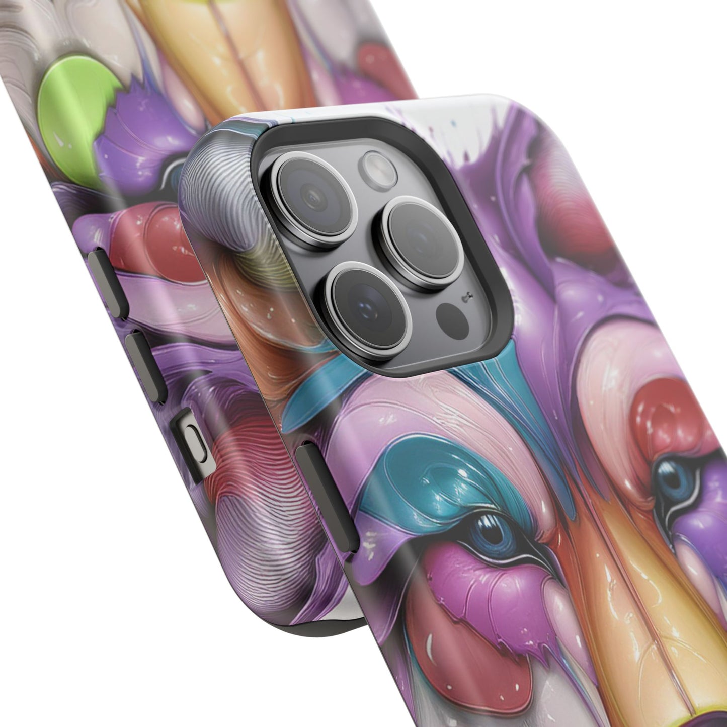 MagSafe iPhone Case with Vibrant Wolf Design, Unique Trending Phone Case, Edgy Colored Wolf Art for iPhone 16, 15, 14, 13 Pro & Plus