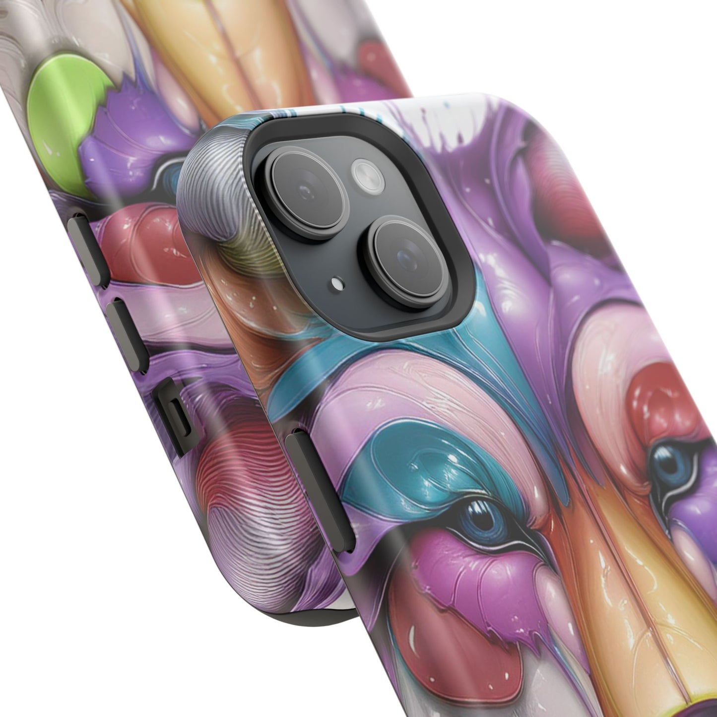 MagSafe iPhone Case with Vibrant Wolf Design, Unique Trending Phone Case, Edgy Colored Wolf Art for iPhone 16, 15, 14, 13 Pro & Plus