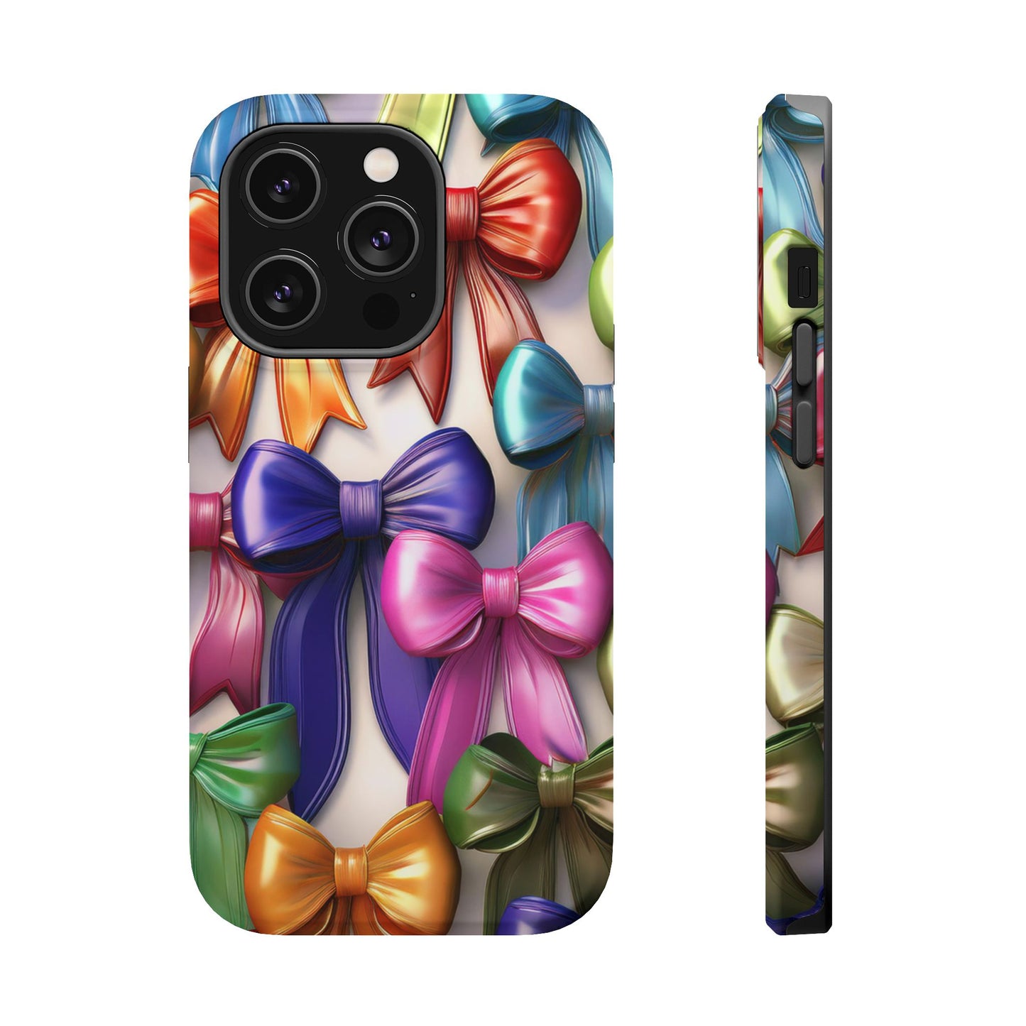 MagSafe Vibrant Bows Phone Case, Top Trending iPhone Phone Case, Multicolor Vibrant Bow Phone Case