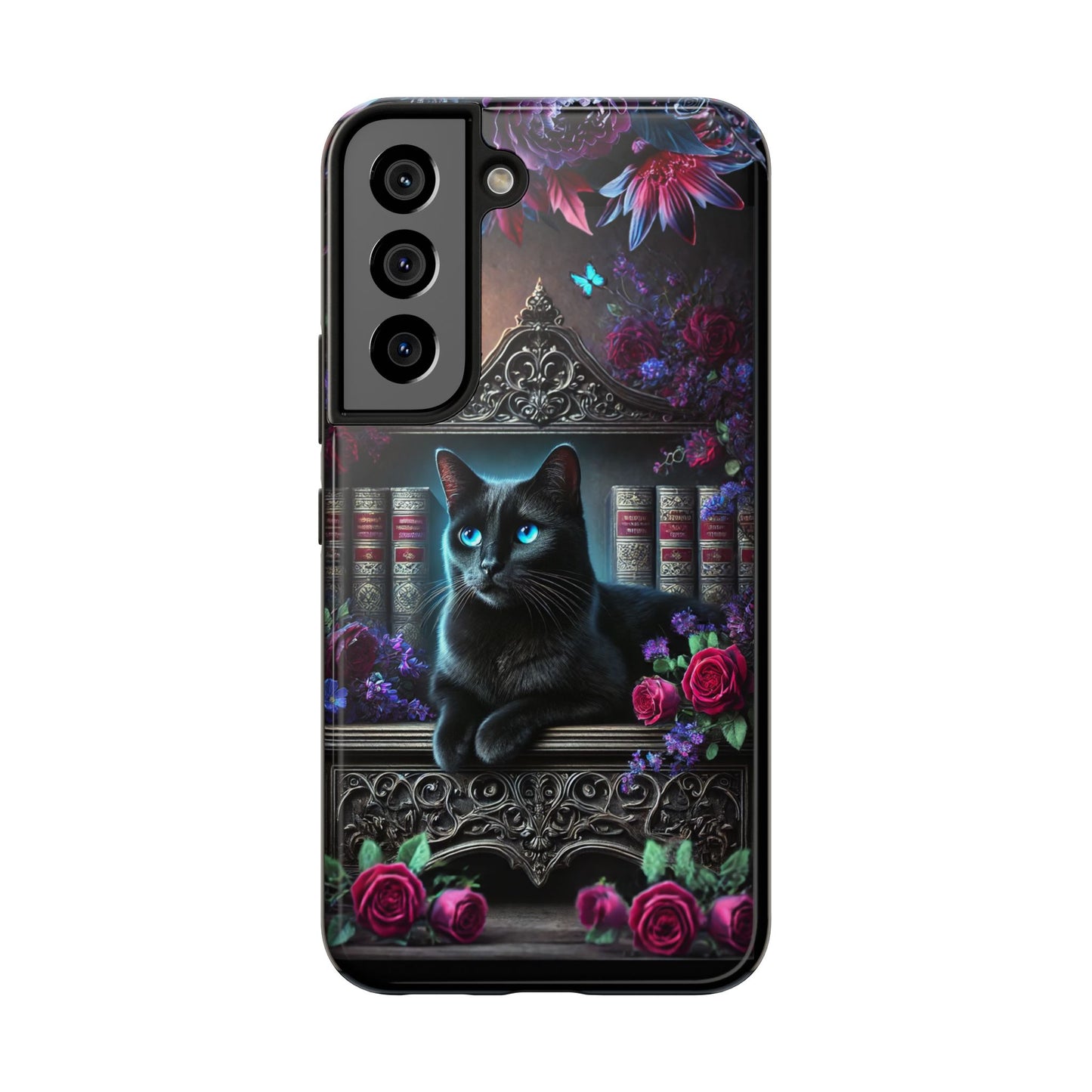 iPhone, Samsung Galaxy Cell Phone Black Cat Bookcase Design