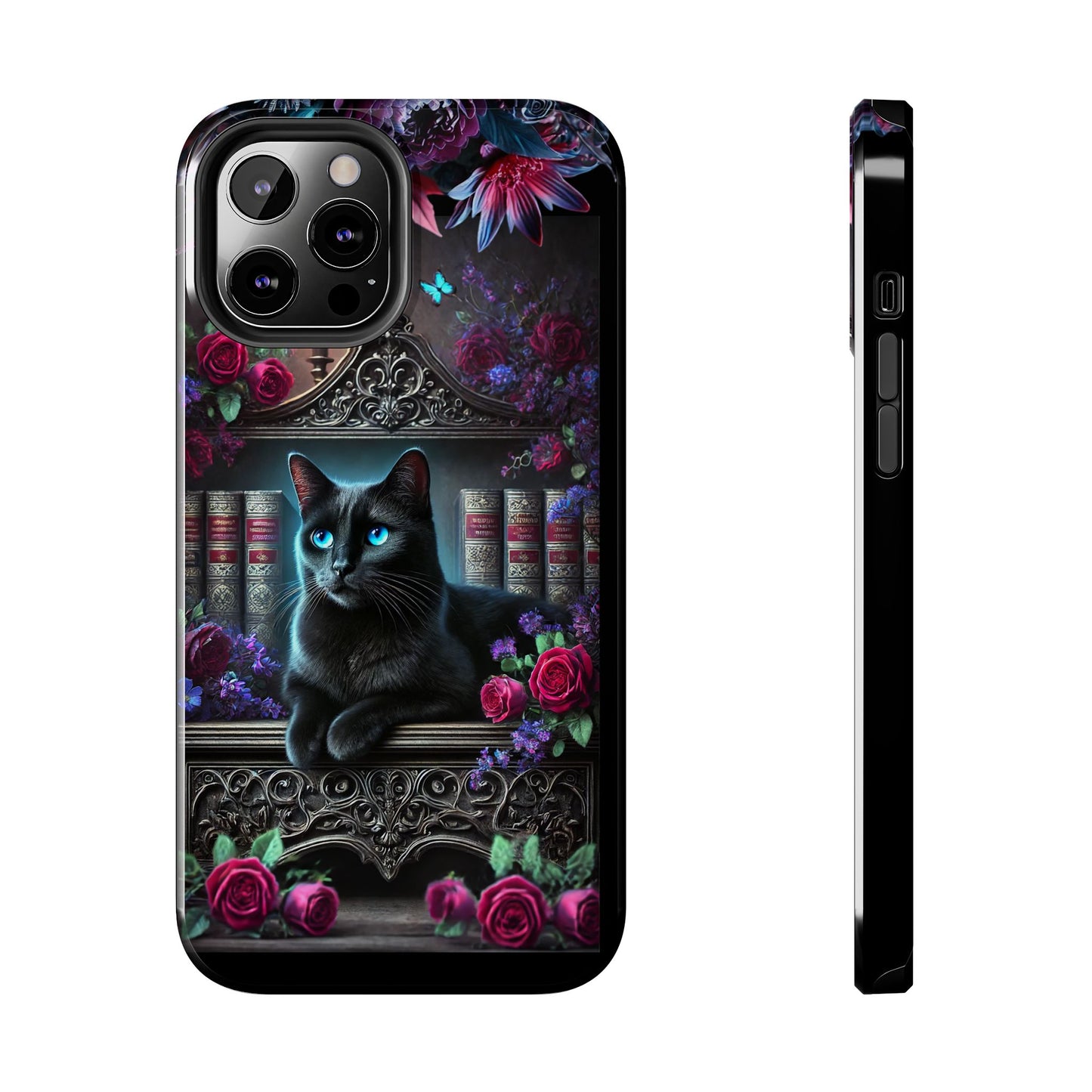 iPhone, Samsung Galaxy Cell Phone Black Cat Bookcase Design