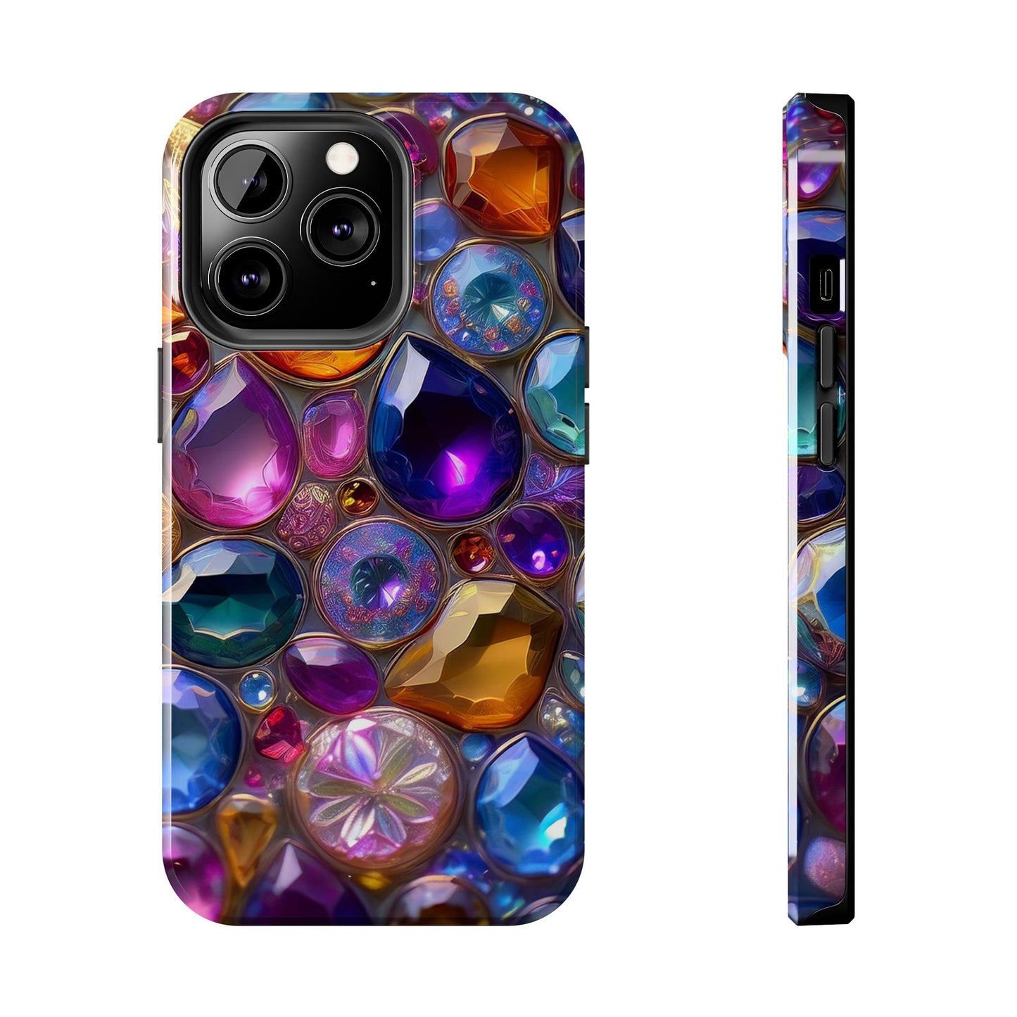 IPhone, Samsung 3D Gems Phone Case, Luxury Jeweled Print Design
