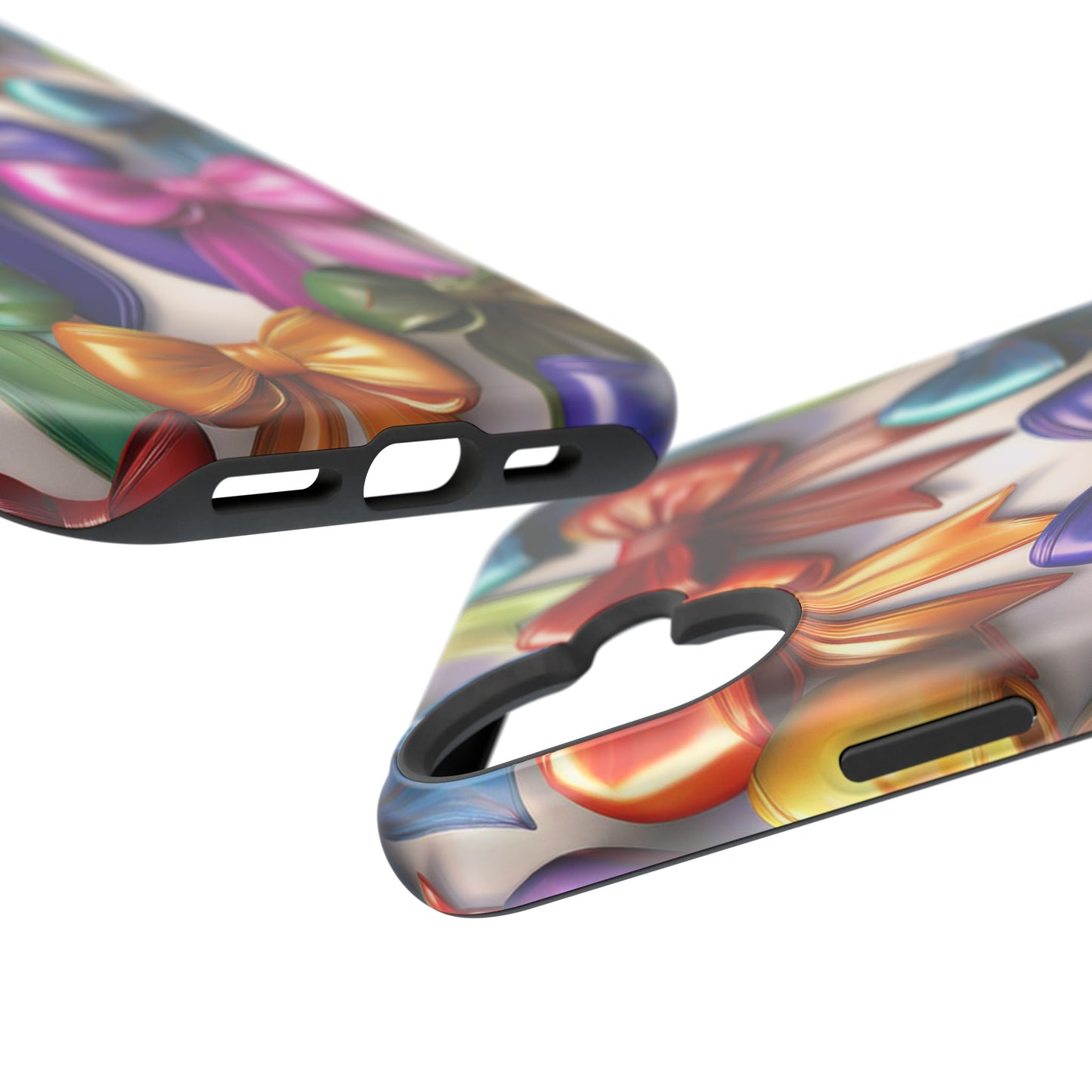 MagSafe Vibrant Bows Phone Case, Top Trending iPhone Phone Case, Multicolor Vibrant Bow Phone Case