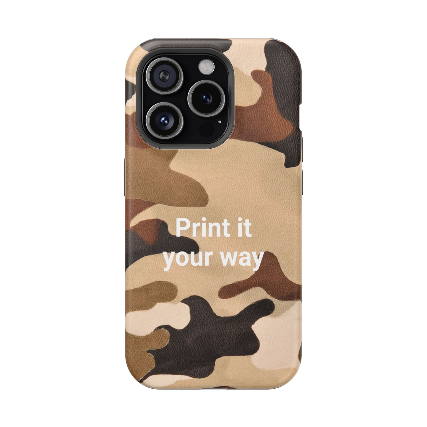 Brown Camouflage Cell Phone Case Design, Impact Resistant, Matt Finish - Customizable iPhone or Samsung Case, Protective Cover, Hard Shell,