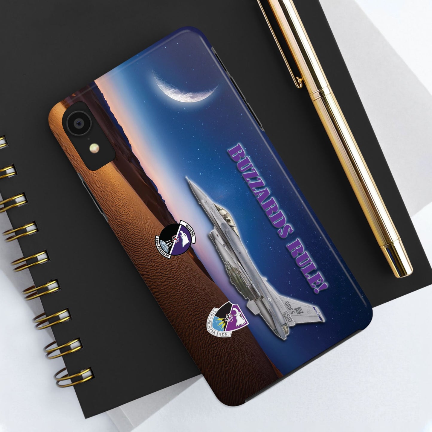 Air Force Squadron 510 iPhone Cell Phone Case,F16 Phone Case, Air Force 510th, Desert Scene