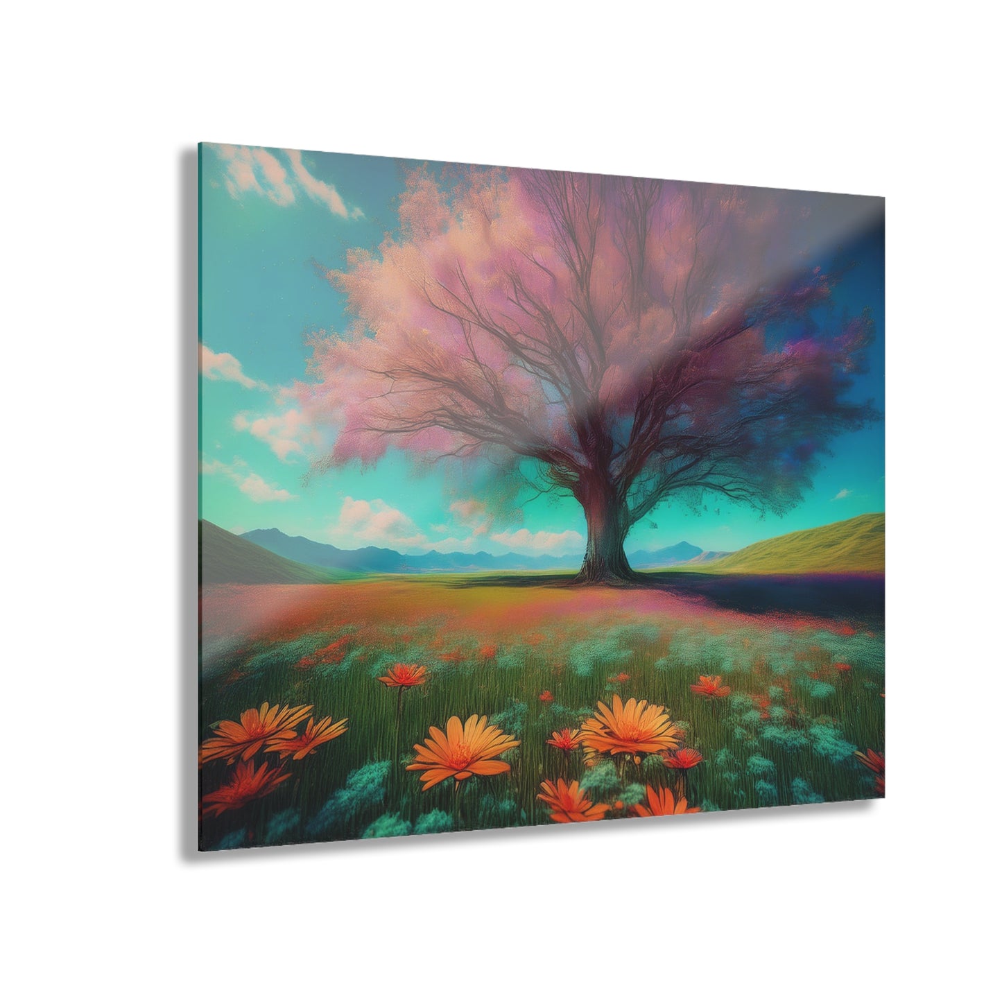 Night Sky Acrylic Print, Wall Art, French Cleat Hanging, Landscape Tempered Glass Art