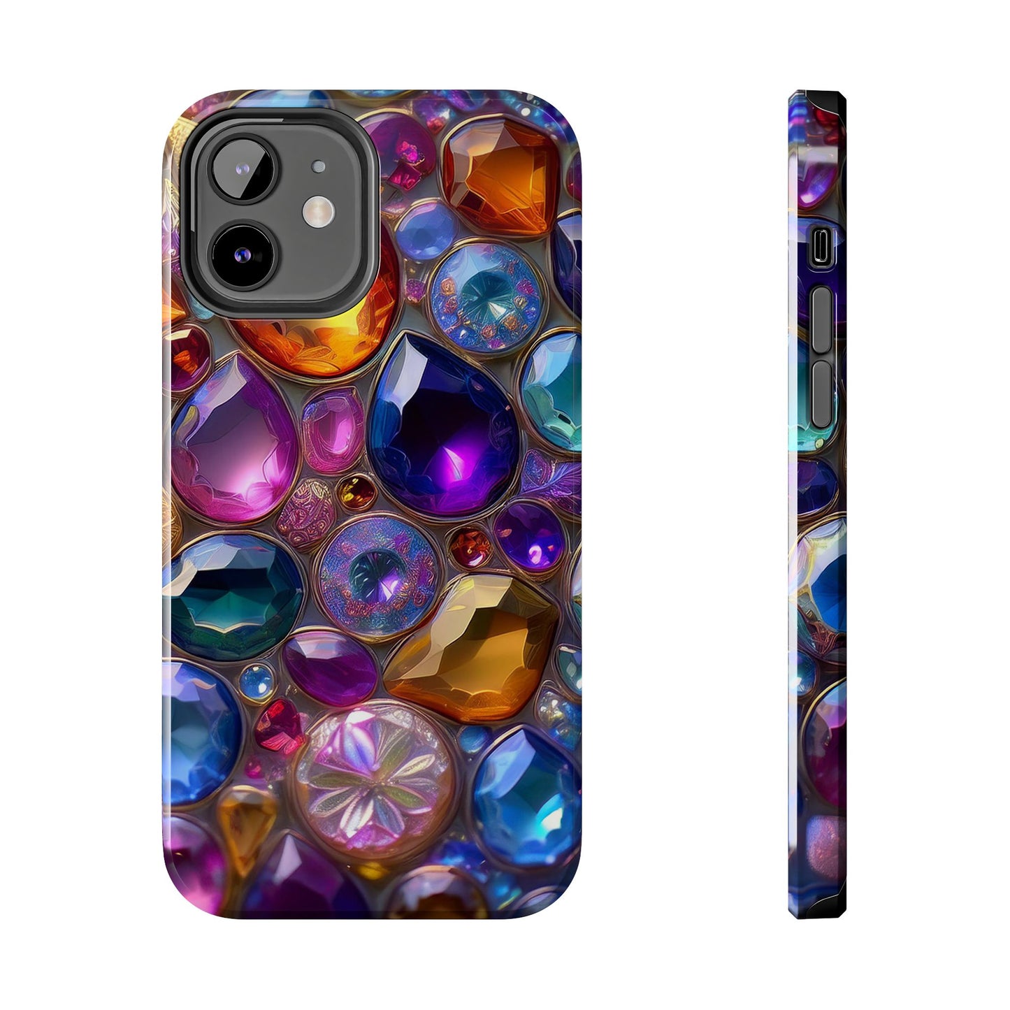 IPhone, Samsung 3D Gems Phone Case, Luxury Jeweled Print Design