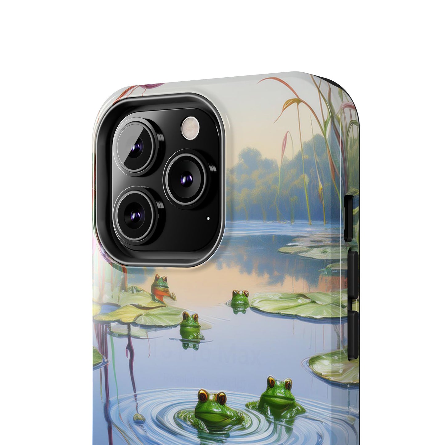 Lily Pads and Frogs Phone Case, Mountain View Raindrops Nature Scene for iPhone or Samsung Galaxy