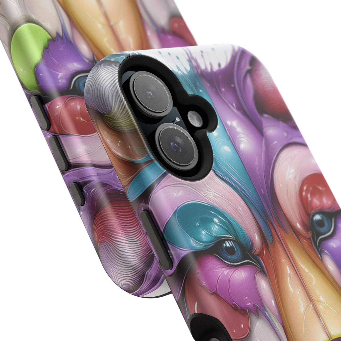 MagSafe iPhone Case with Vibrant Wolf Design, Unique Trending Phone Case, Edgy Colored Wolf Art for iPhone 16, 15, 14, 13 Pro & Plus