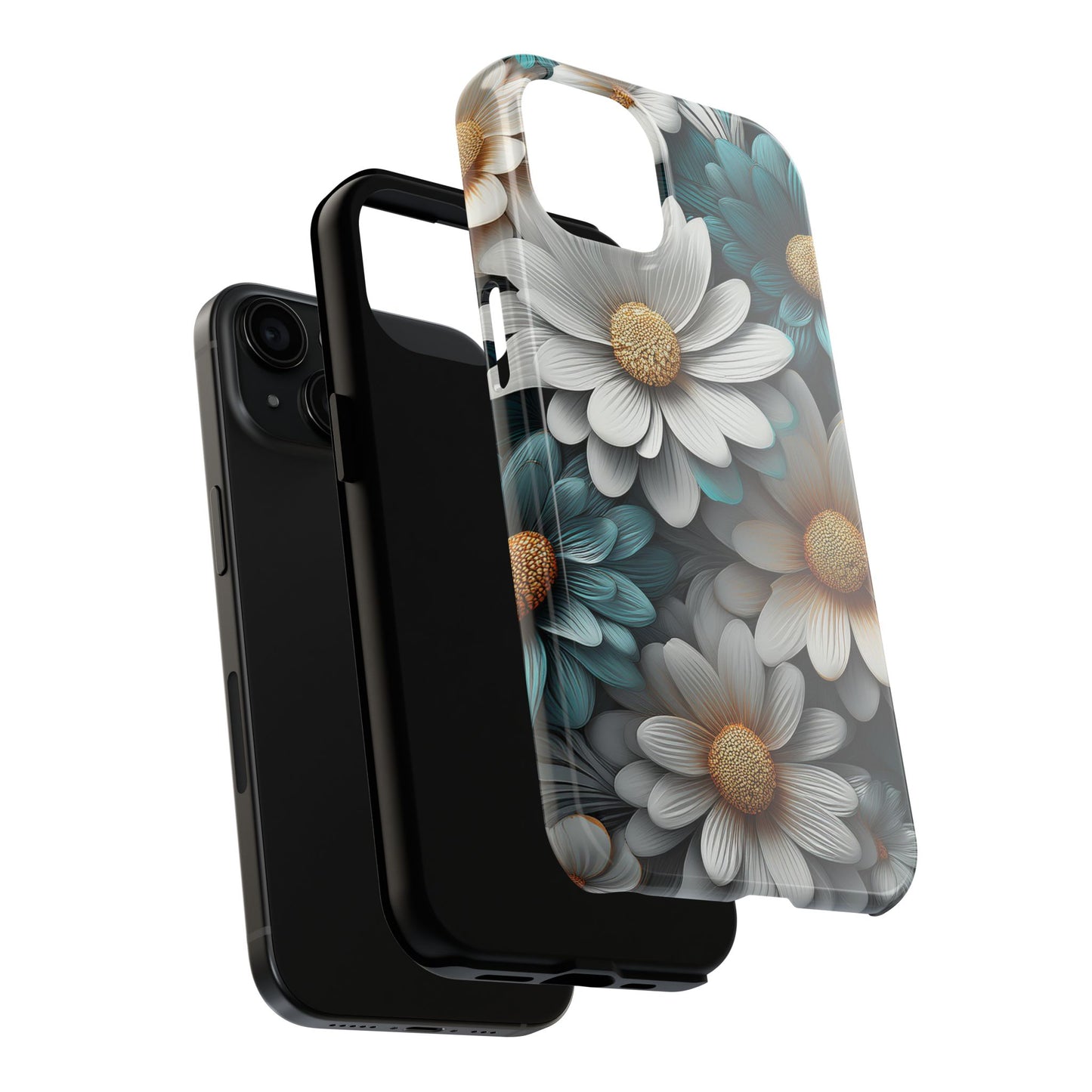 Blue and White Daisy Phone Case – Floral Samsung & iPhone Cover