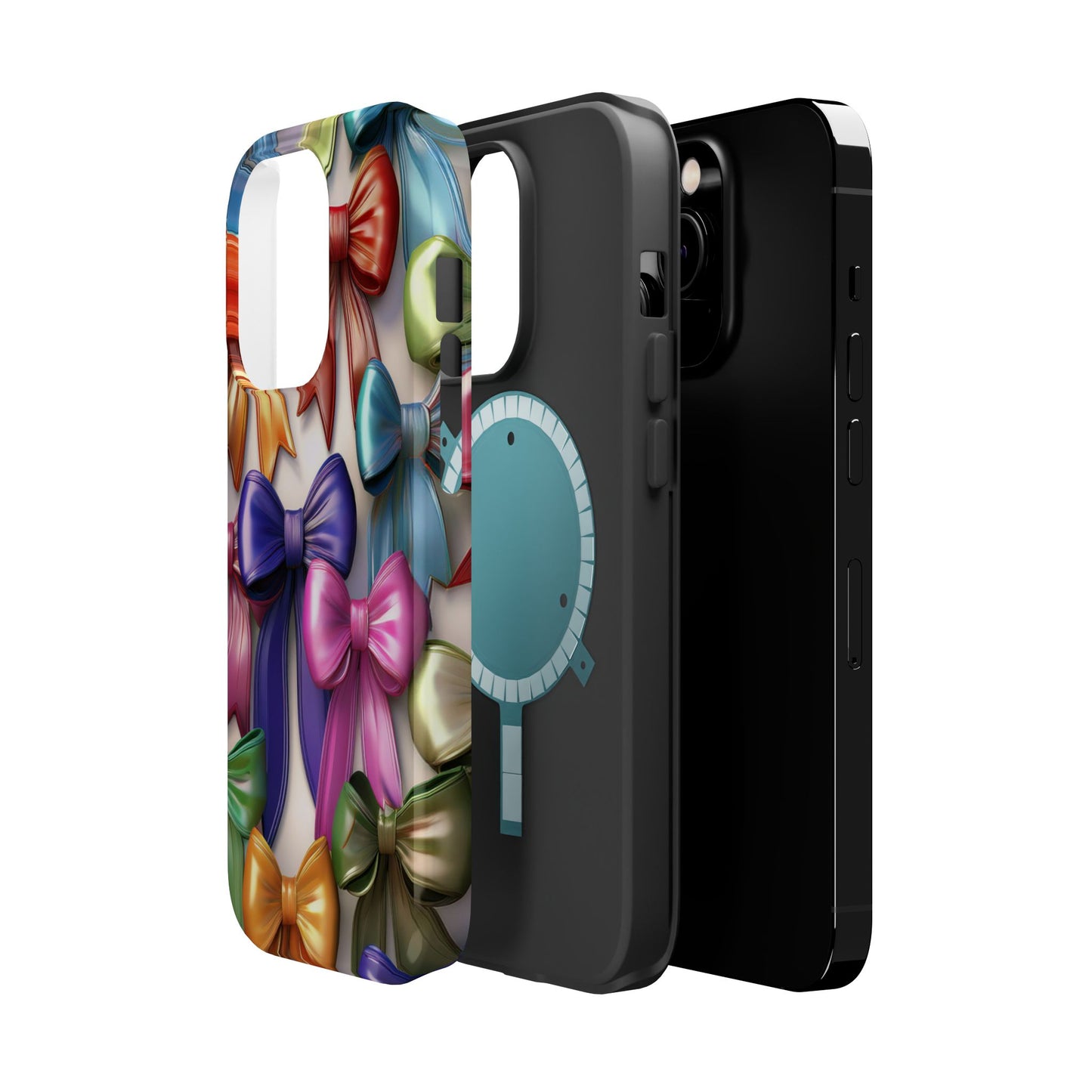 MagSafe Vibrant Bows Phone Case, Top Trending iPhone Phone Case, Multicolor Vibrant Bow Phone Case