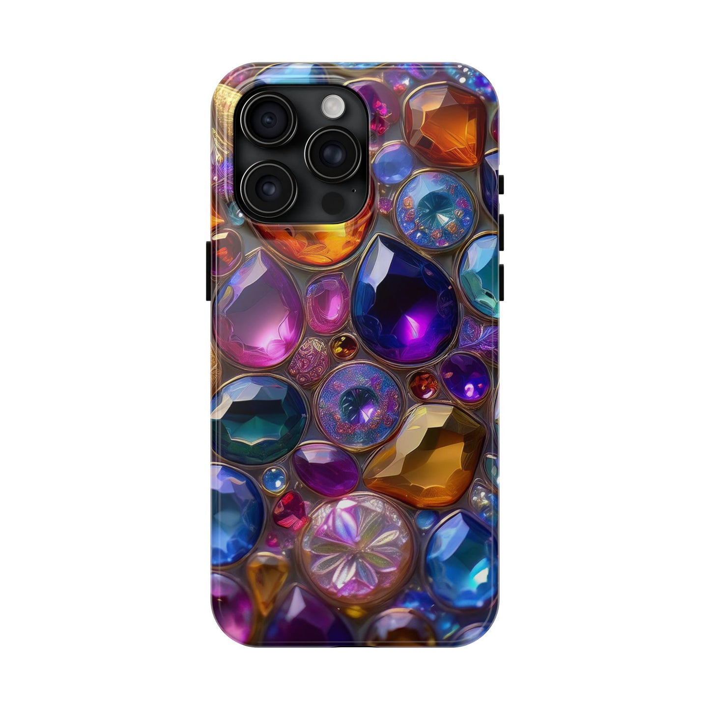 IPhone, Samsung 3D Gems Phone Case, Luxury Jeweled Print Design