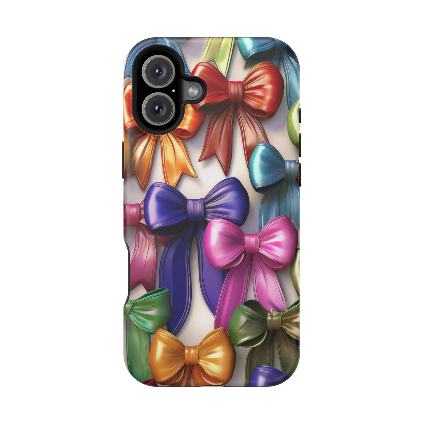 MagSafe Vibrant Bows Phone Case, Top Trending iPhone Phone Case, Multicolor Vibrant Bow Phone Case
