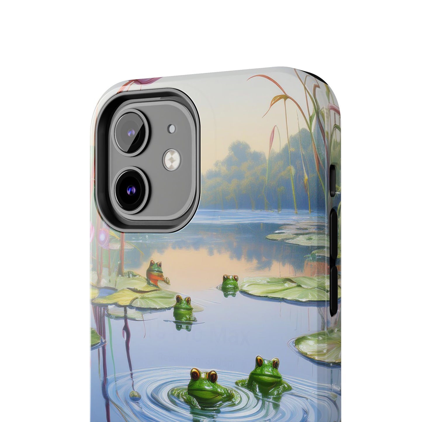 Lily Pads and Frogs Phone Case, Mountain View Raindrops Nature Scene for iPhone or Samsung Galaxy