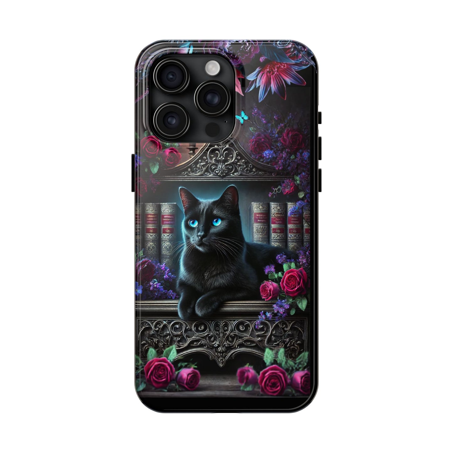 iPhone, Samsung Galaxy Cell Phone Black Cat Bookcase Design