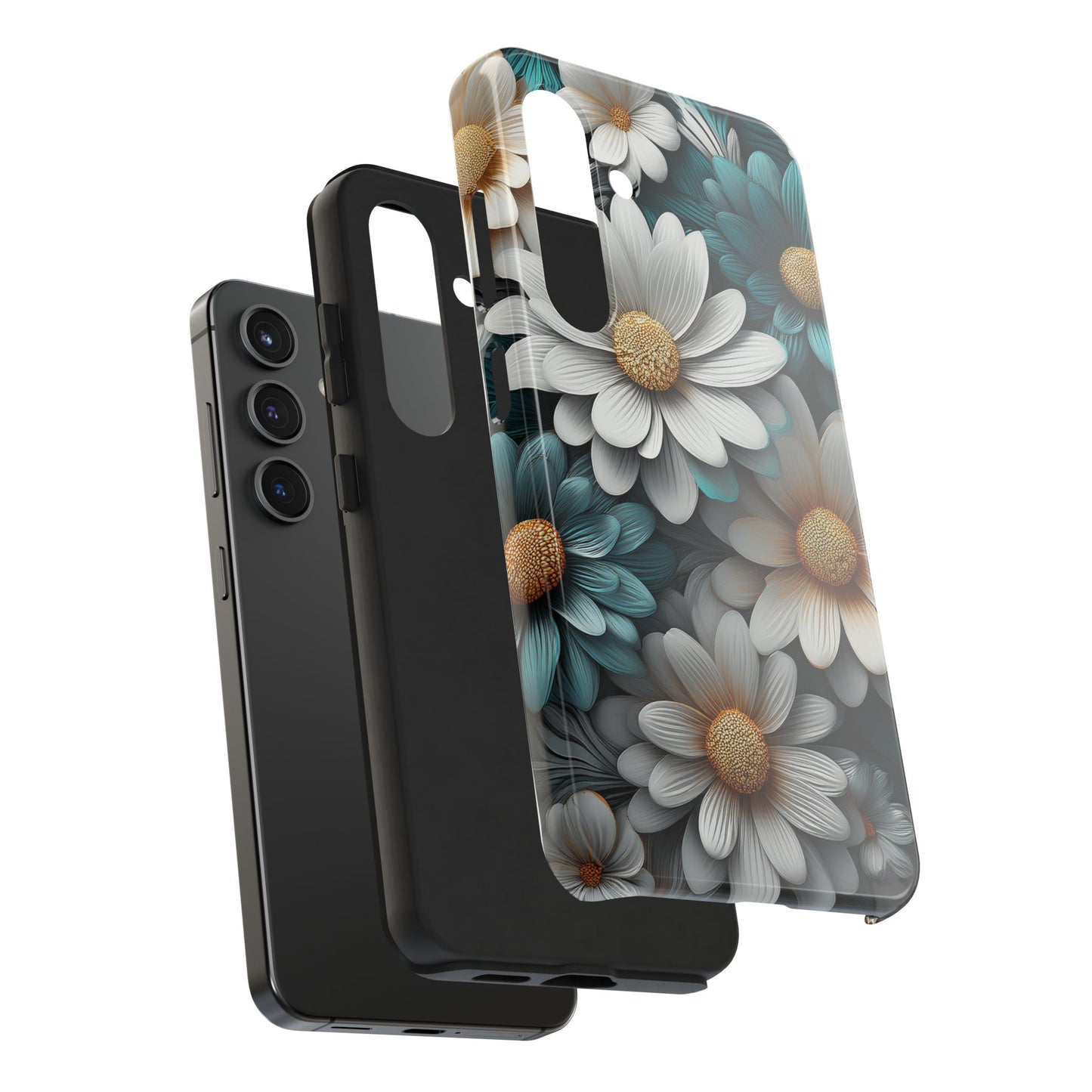 Blue and White Daisy Phone Case – Floral Samsung & iPhone Cover