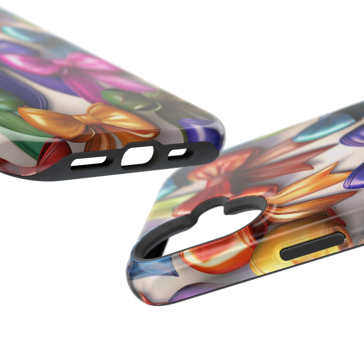 MagSafe Vibrant Bows Phone Case, Top Trending iPhone Phone Case, Multicolor Vibrant Bow Phone Case