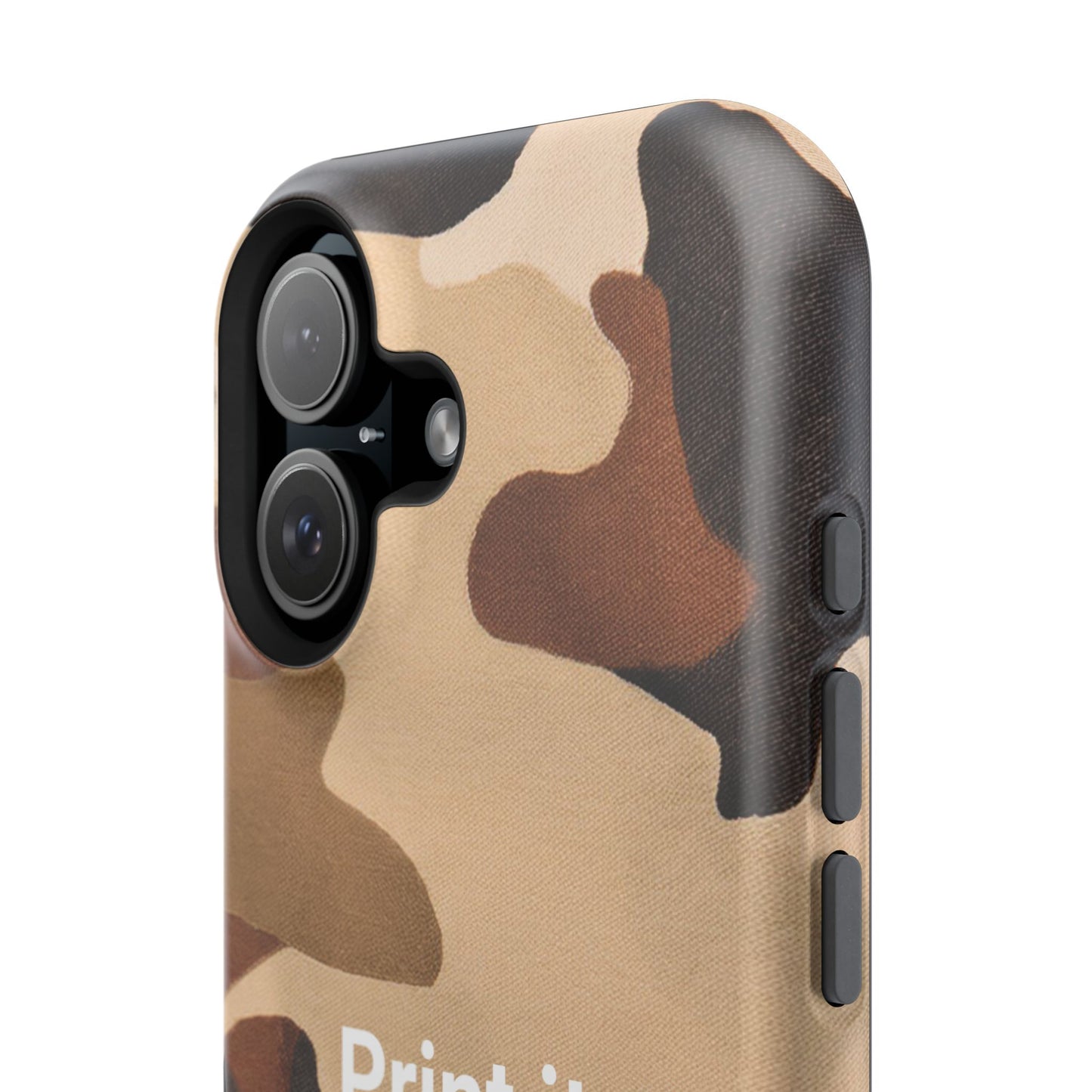 Brown Camouflage Cell Phone Case Design, Impact Resistant, Matt Finish - Customizable iPhone or Samsung Case, Protective Cover, Hard Shell,