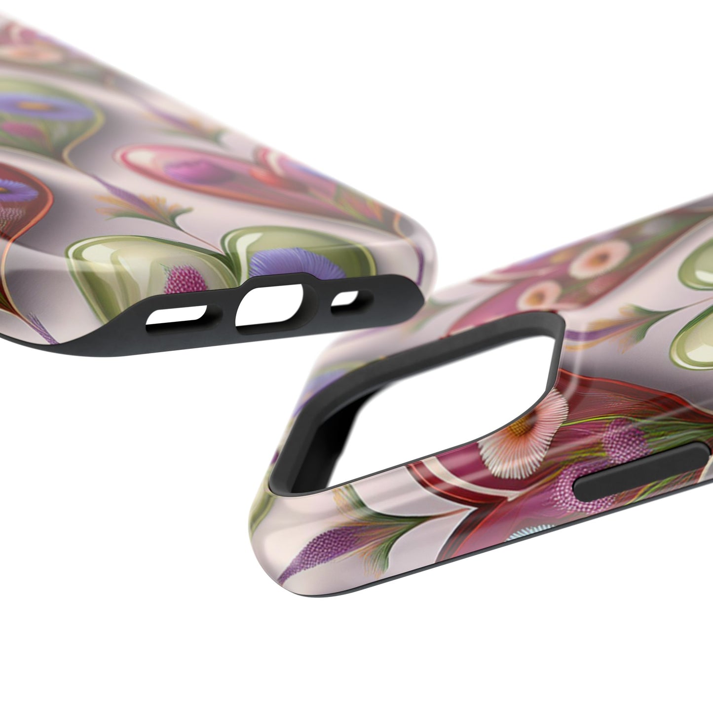 MagSafe Hearts and Flowers Phone Case, Top Trending iPhone Phone Case, Vibrant Phone Case