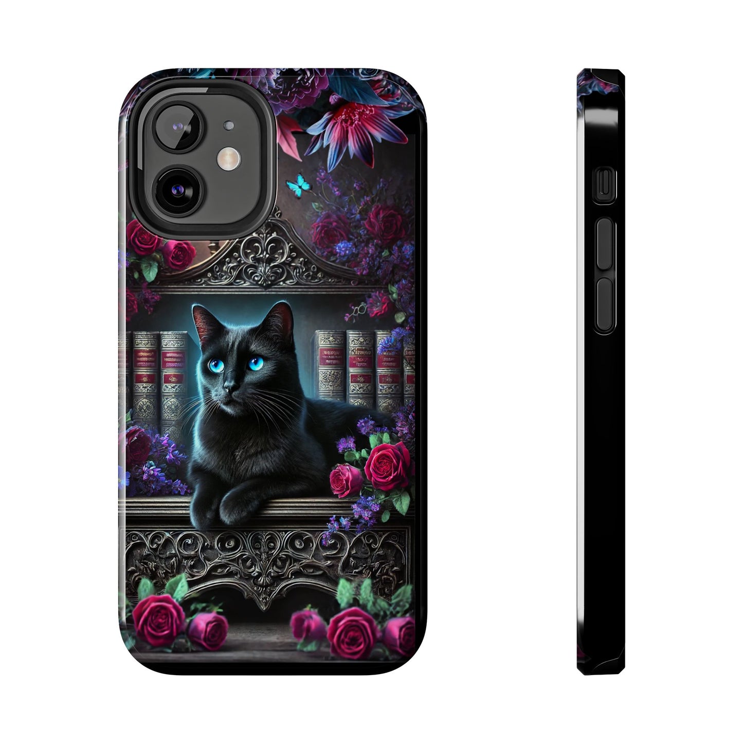 iPhone, Samsung Galaxy Cell Phone Black Cat Bookcase Design