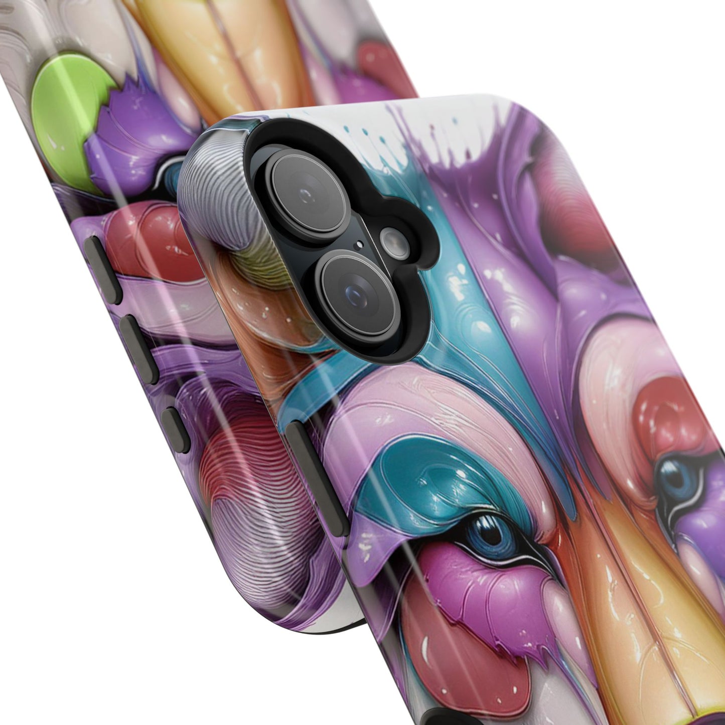 MagSafe iPhone Case with Vibrant Wolf Design, Unique Trending Phone Case, Edgy Colored Wolf Art for iPhone 16, 15, 14, 13 Pro & Plus