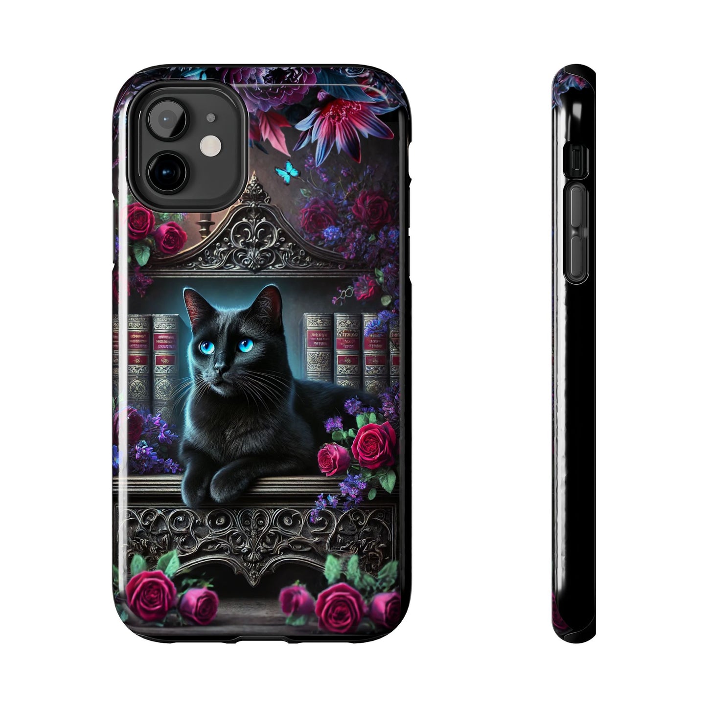 iPhone, Samsung Galaxy Cell Phone Black Cat Bookcase Design