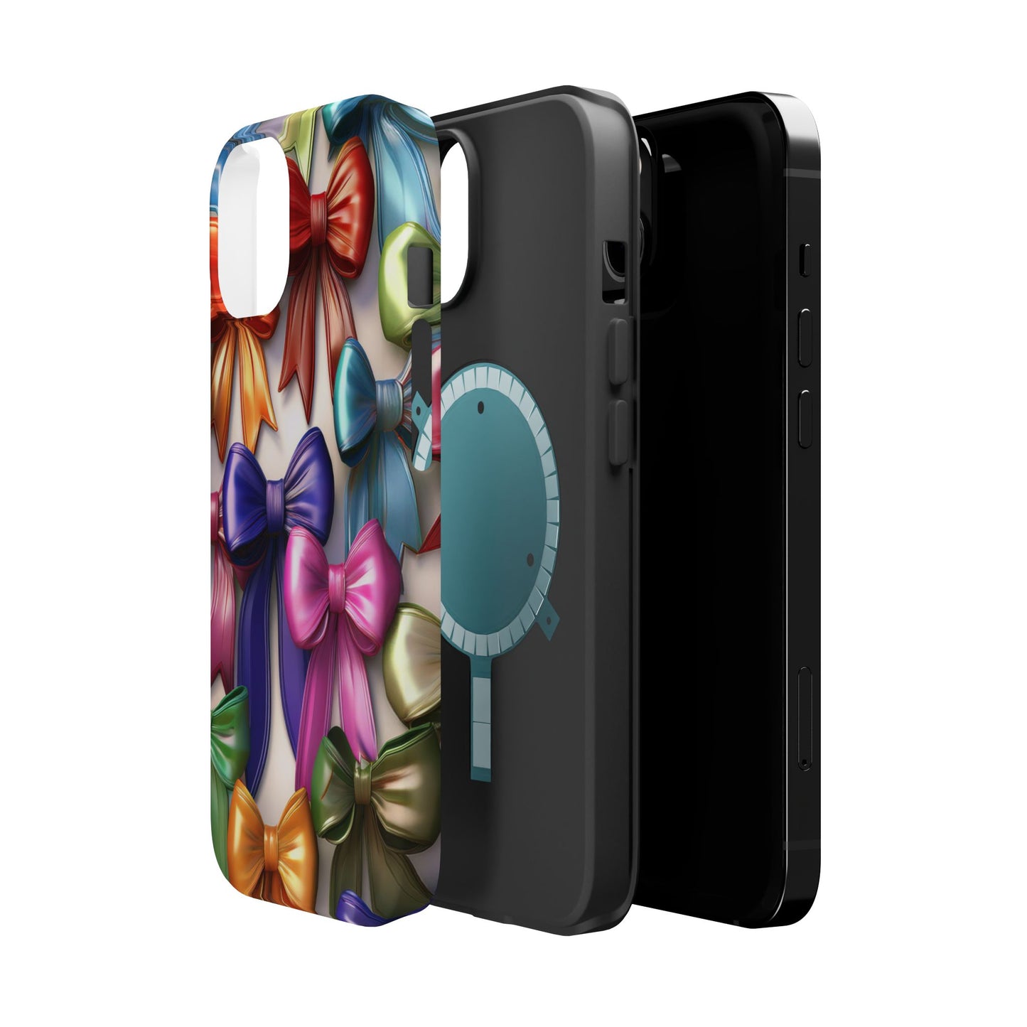 MagSafe Vibrant Bows Phone Case, Top Trending iPhone Phone Case, Multicolor Vibrant Bow Phone Case