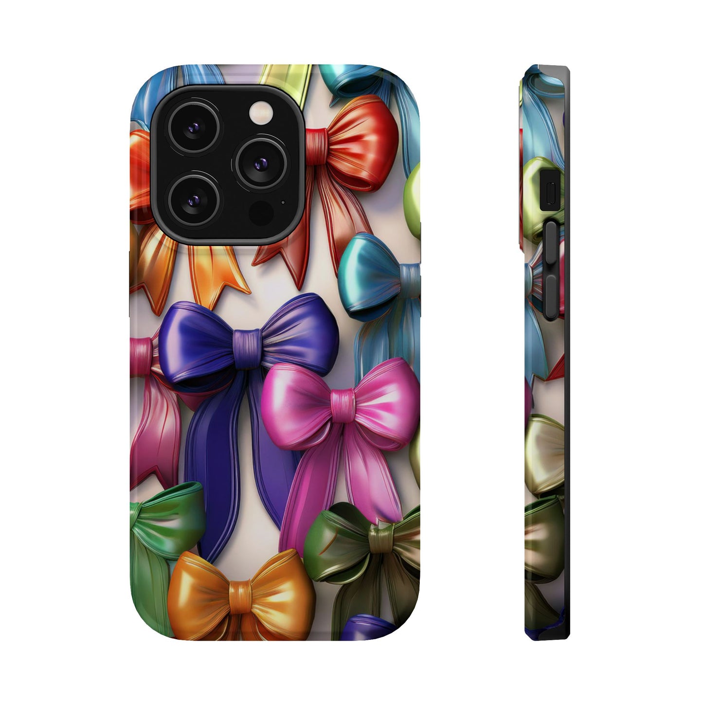 MagSafe Vibrant Bows Phone Case, Top Trending iPhone Phone Case, Multicolor Vibrant Bow Phone Case