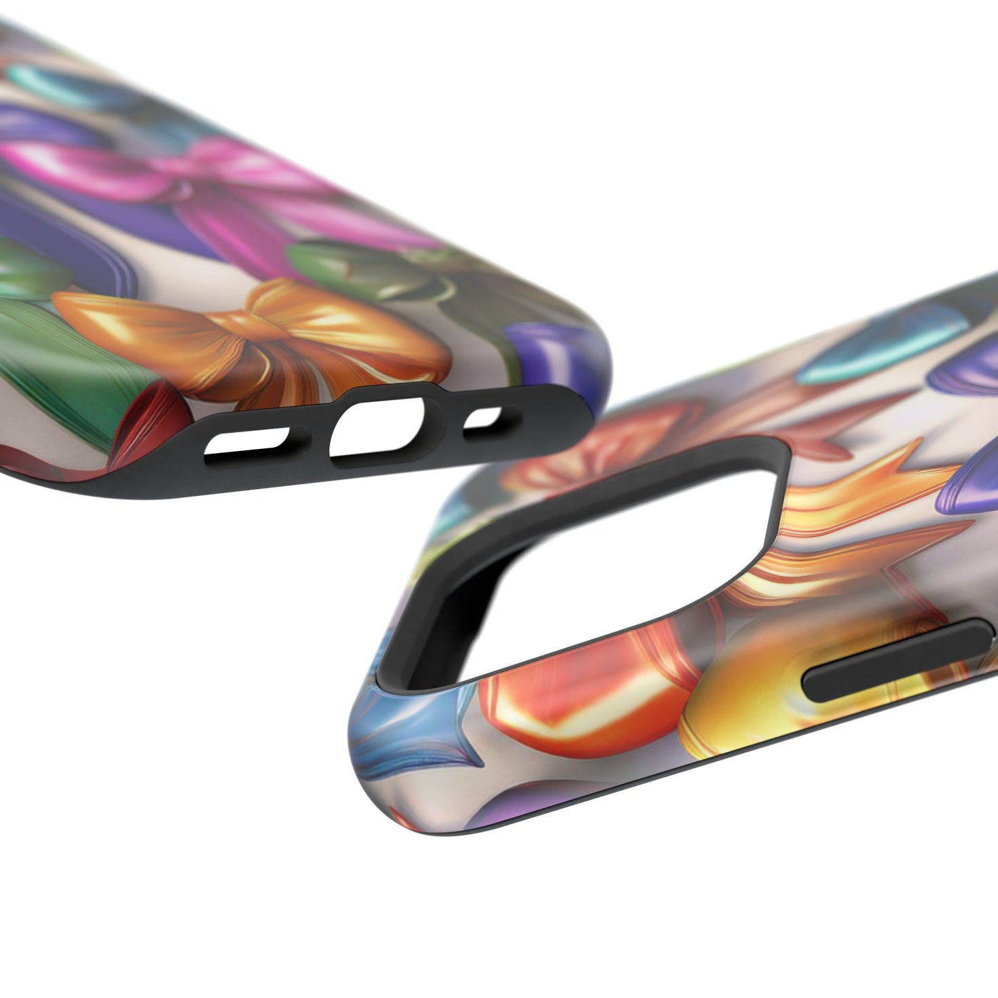 MagSafe Vibrant Bows Phone Case, Top Trending iPhone Phone Case, Multicolor Vibrant Bow Phone Case