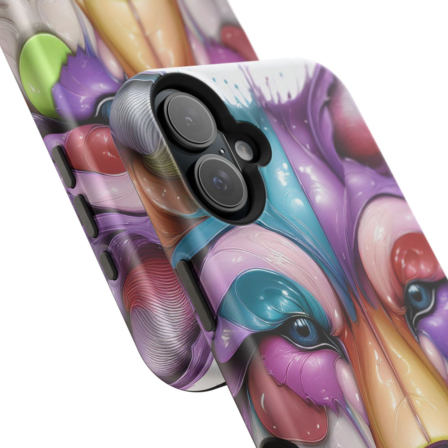 MagSafe iPhone Case with Vibrant Wolf Design, Unique Trending Phone Case, Edgy Colored Wolf Art for iPhone 16, 15, 14, 13 Pro & Plus