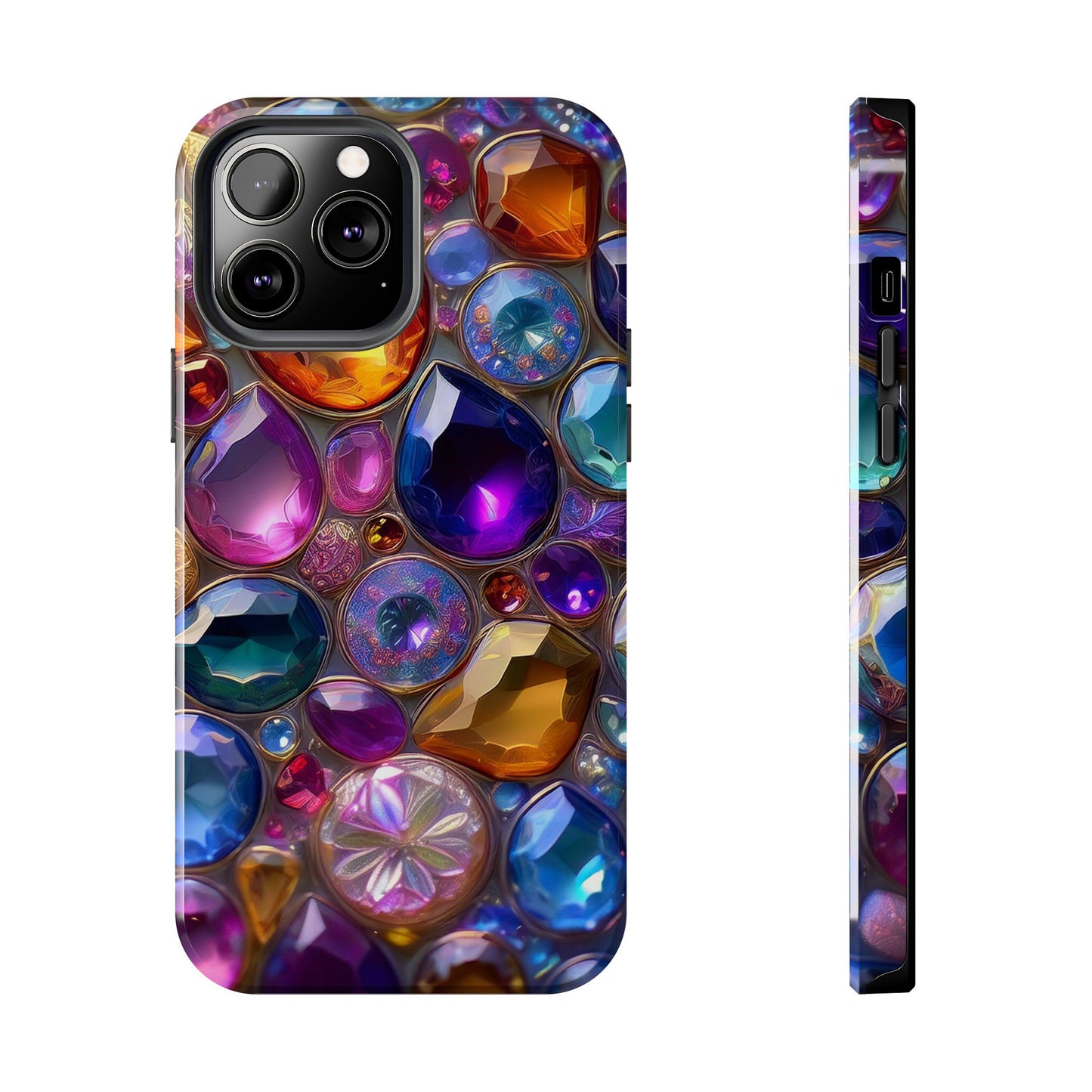 IPhone, Samsung 3D Gems Phone Case, Luxury Jeweled Print Design