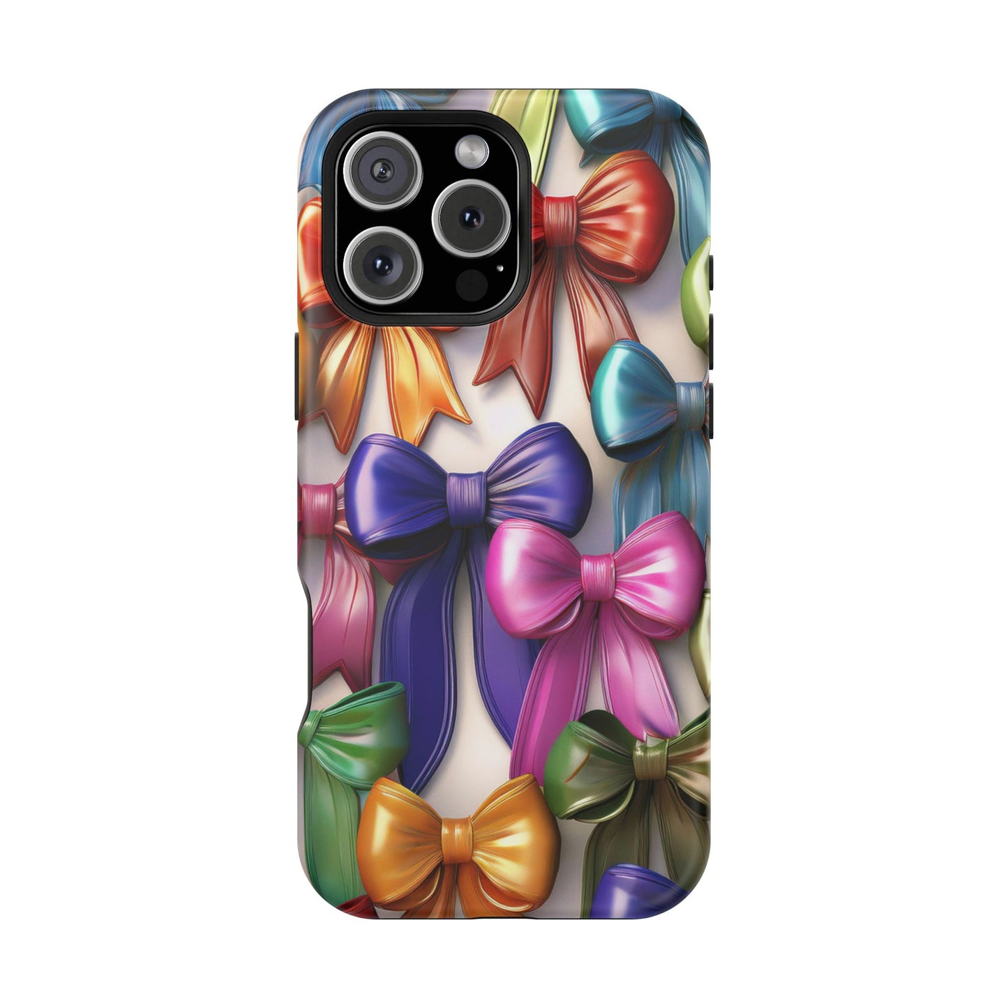 MagSafe Vibrant Bows Phone Case, Top Trending iPhone Phone Case, Multicolor Vibrant Bow Phone Case