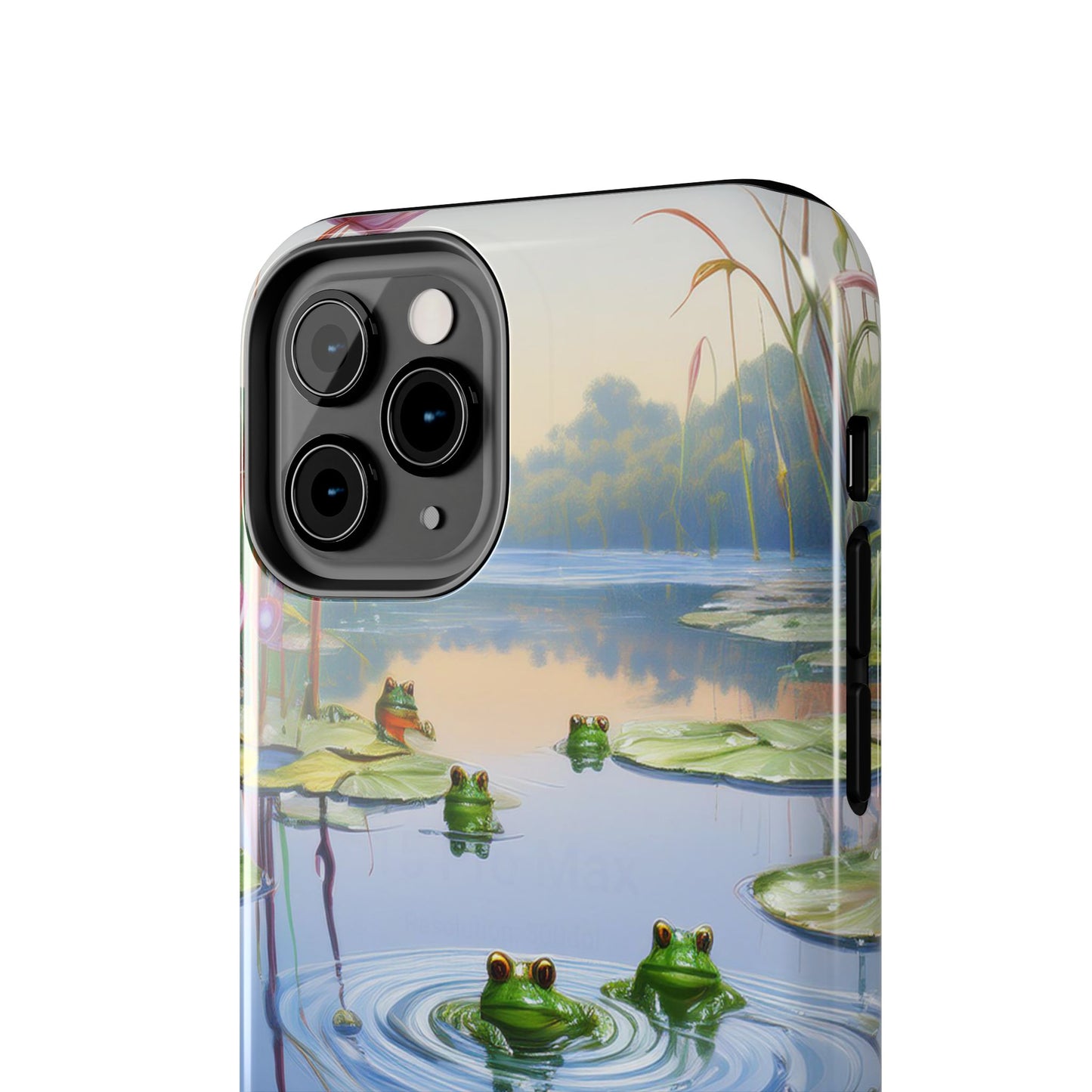 Lily Pads and Frogs Phone Case, Mountain View Raindrops Nature Scene for iPhone or Samsung Galaxy