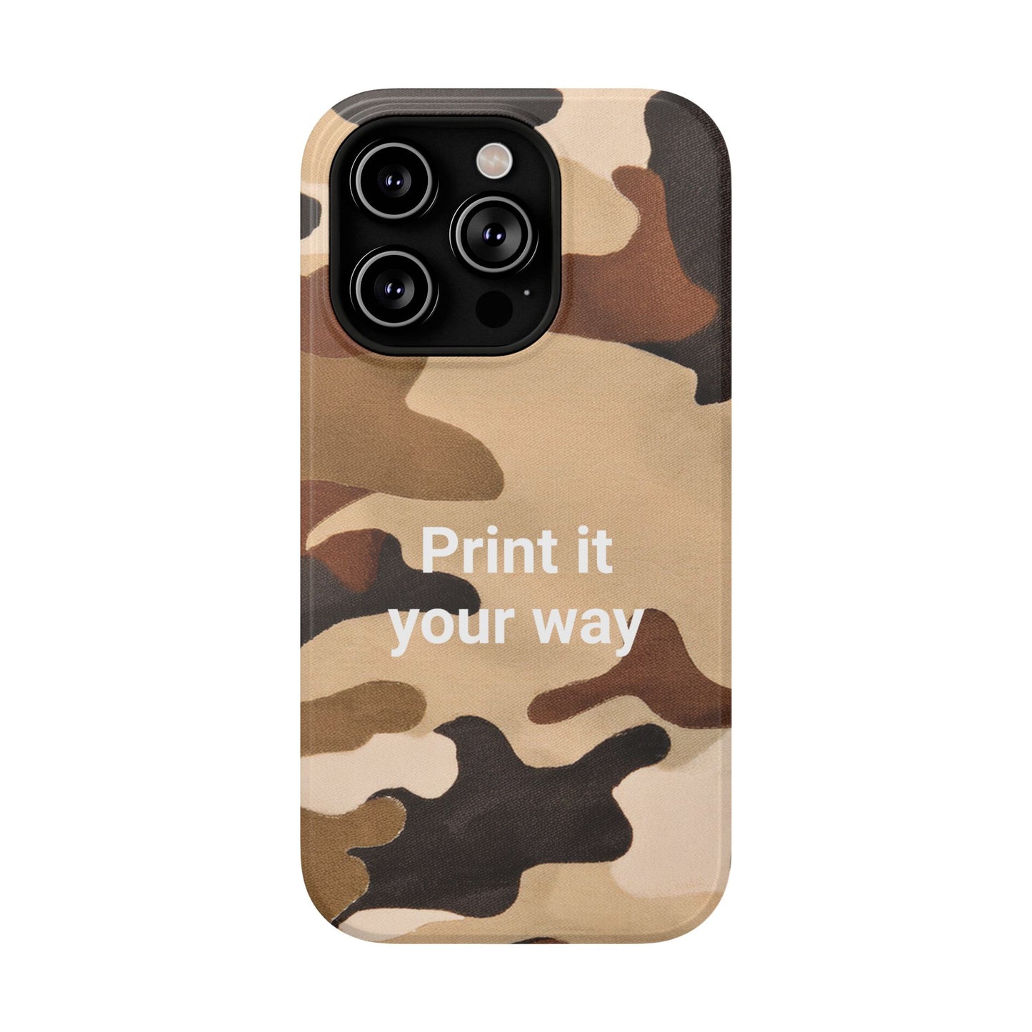 Brown Camouflage Cell Phone Case Design, Impact Resistant, Matt Finish - Customizable iPhone or Samsung Case, Protective Cover, Hard Shell,