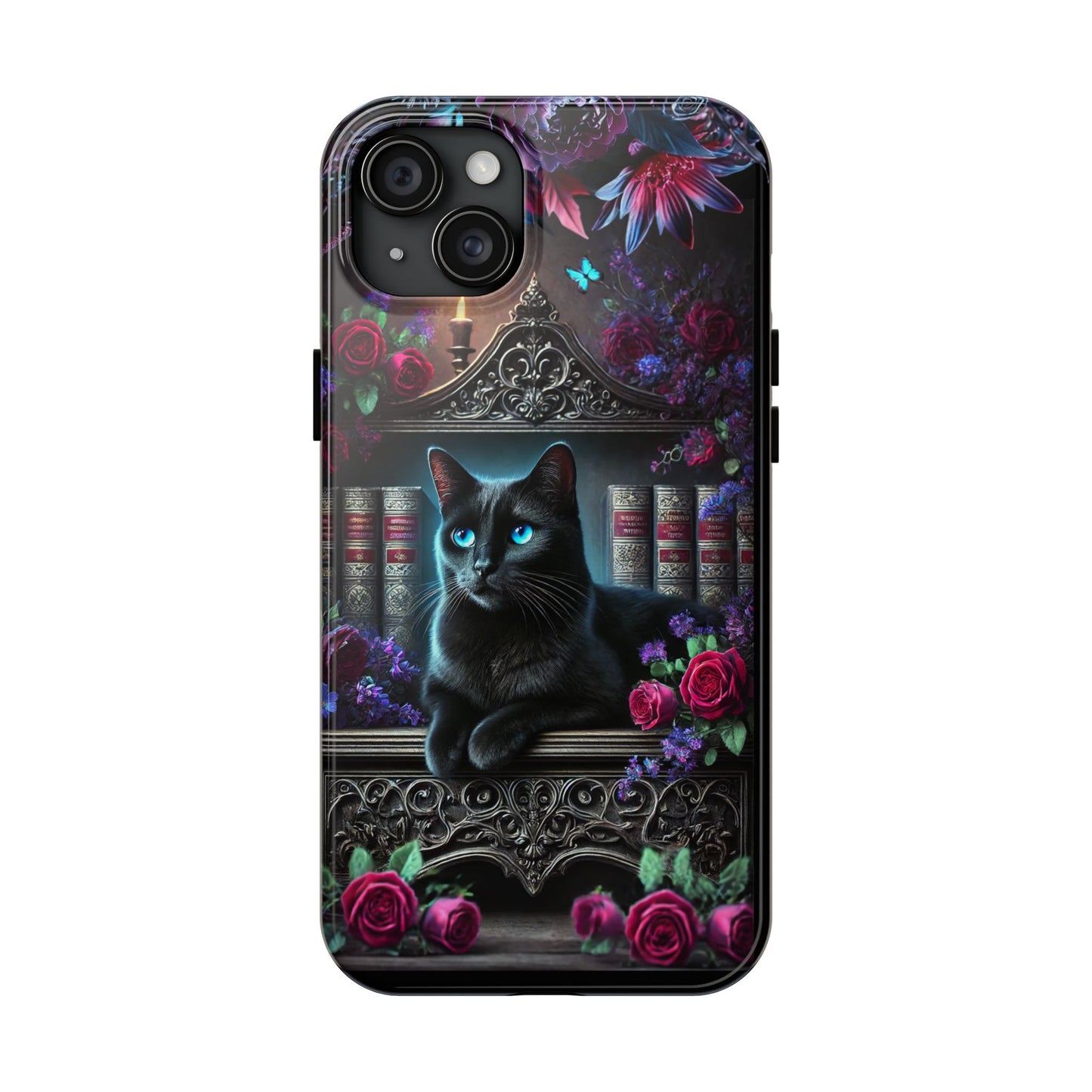 iPhone, Samsung Galaxy Cell Phone Black Cat Bookcase Design