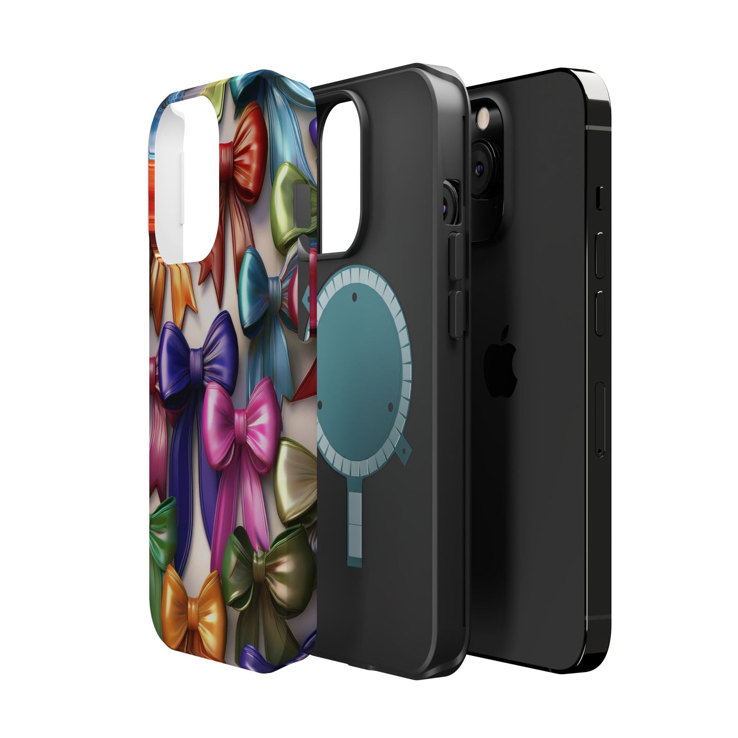 MagSafe Vibrant Bows Phone Case, Top Trending iPhone Phone Case, Multicolor Vibrant Bow Phone Case