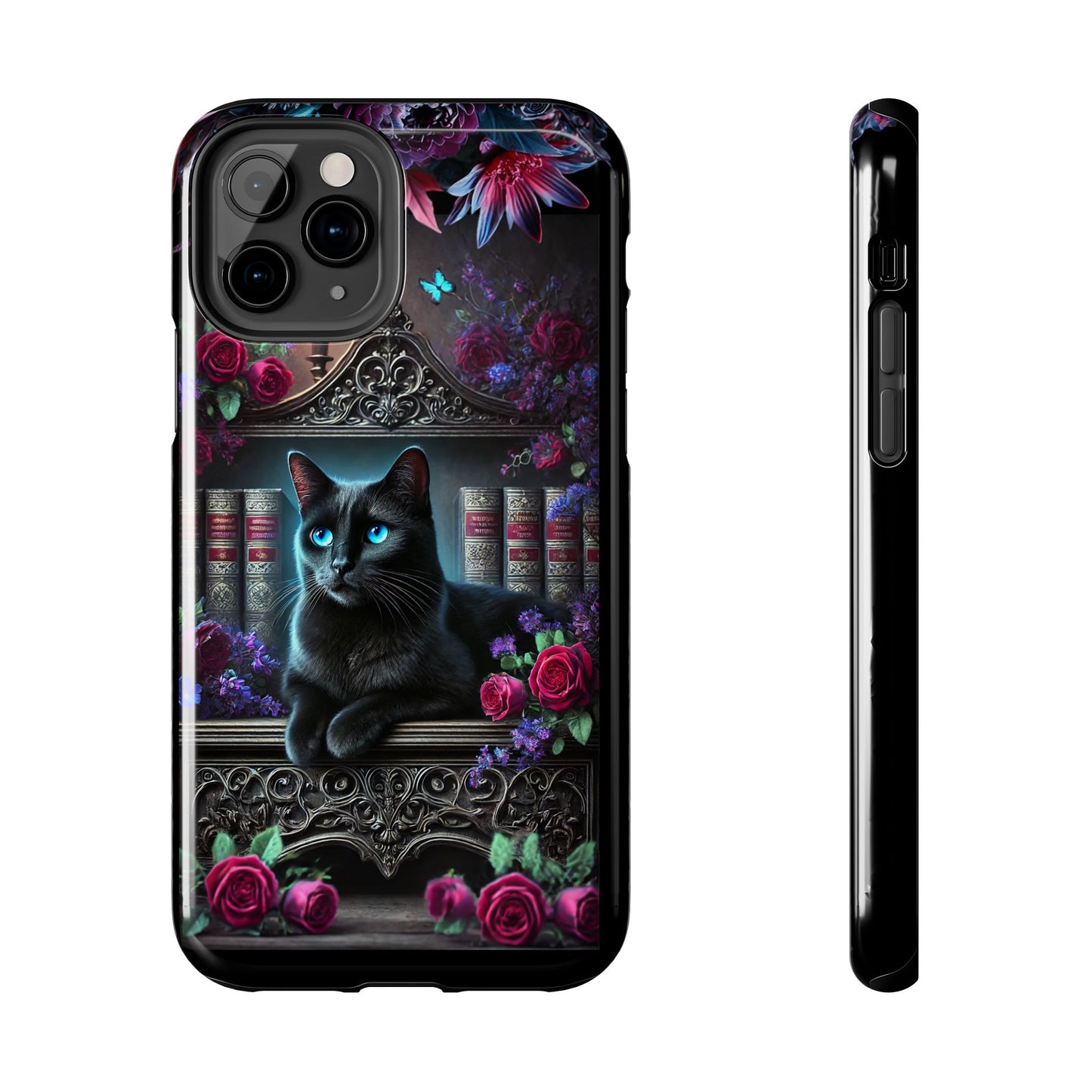 iPhone, Samsung Galaxy Cell Phone Black Cat Bookcase Design