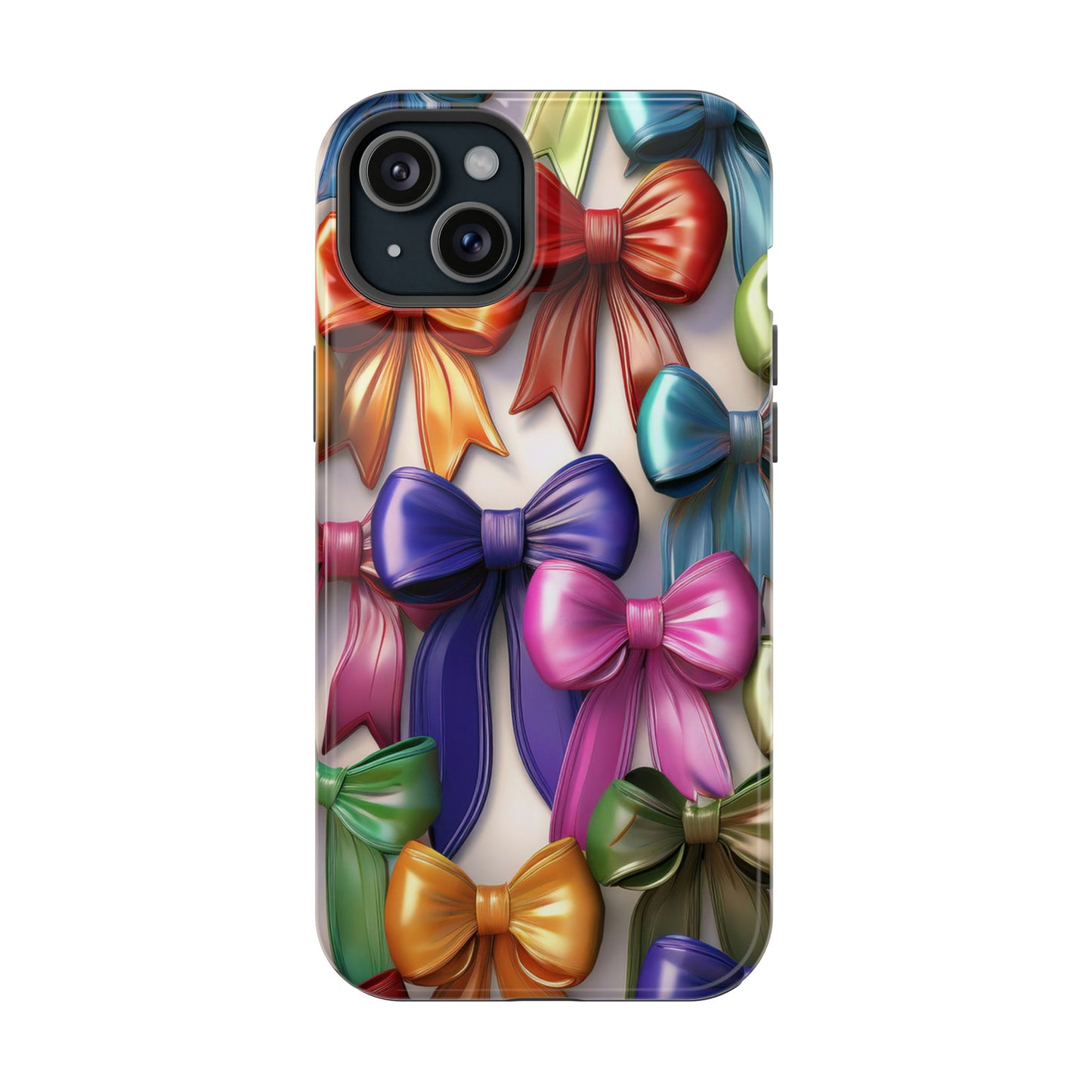 MagSafe Vibrant Bows Phone Case, Top Trending iPhone Phone Case, Multicolor Vibrant Bow Phone Case