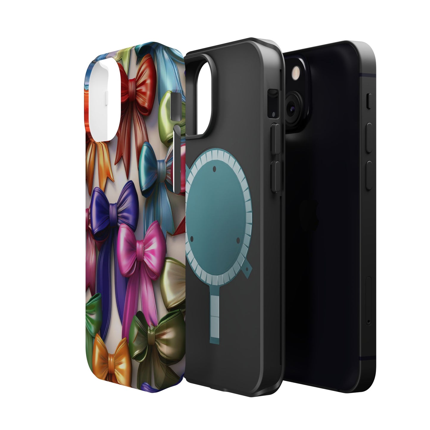 MagSafe Vibrant Bows Phone Case, Top Trending iPhone Phone Case, Multicolor Vibrant Bow Phone Case