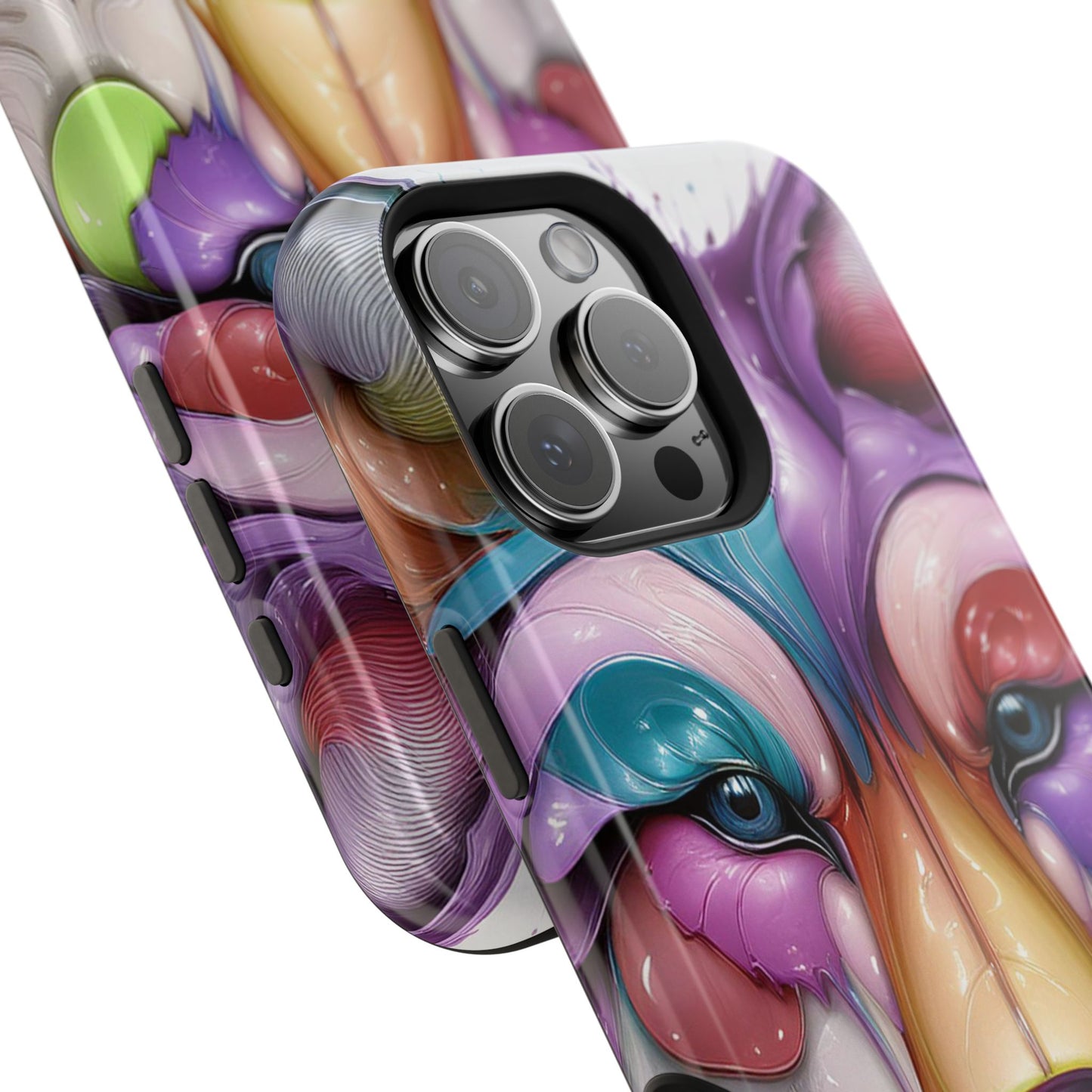MagSafe iPhone Case with Vibrant Wolf Design, Unique Trending Phone Case, Edgy Colored Wolf Art for iPhone 16, 15, 14, 13 Pro & Plus