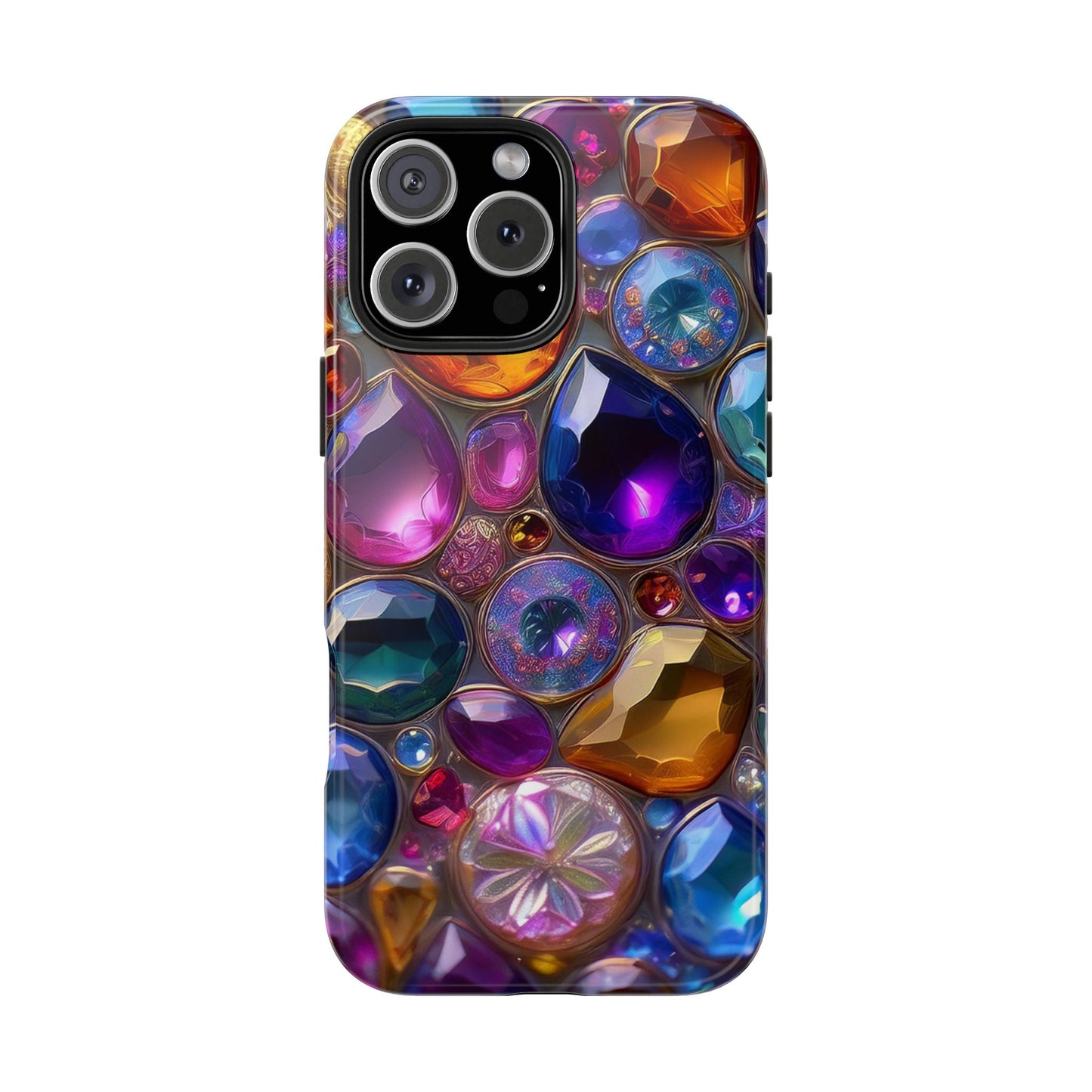 IPhone, Samsung 3D Gems Phone Case, Luxury Jeweled Print Design