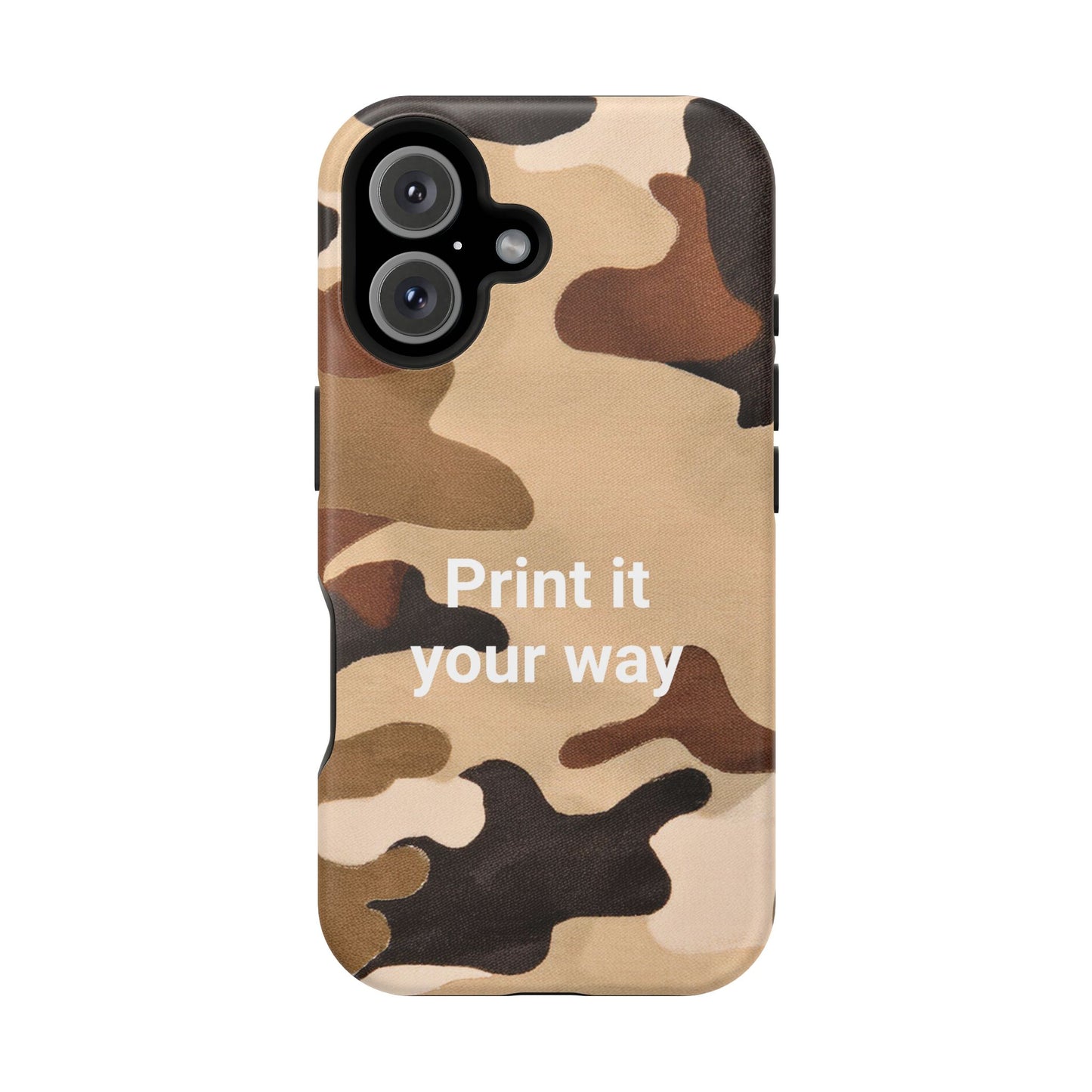 Brown Camouflage Cell Phone Case Design, Impact Resistant, Matt Finish - Customizable iPhone or Samsung Case, Protective Cover, Hard Shell,