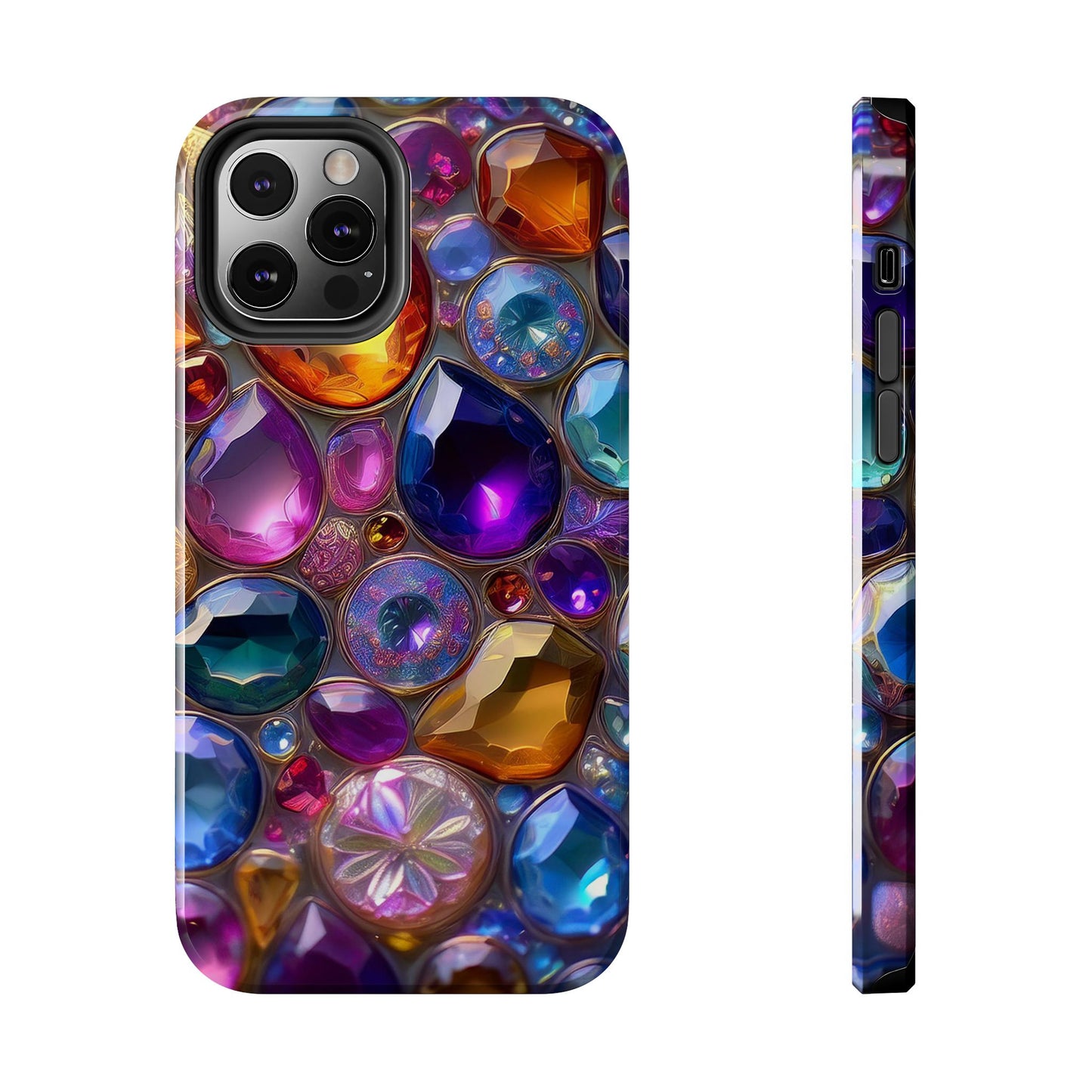 IPhone, Samsung 3D Gems Phone Case, Luxury Jeweled Print Design